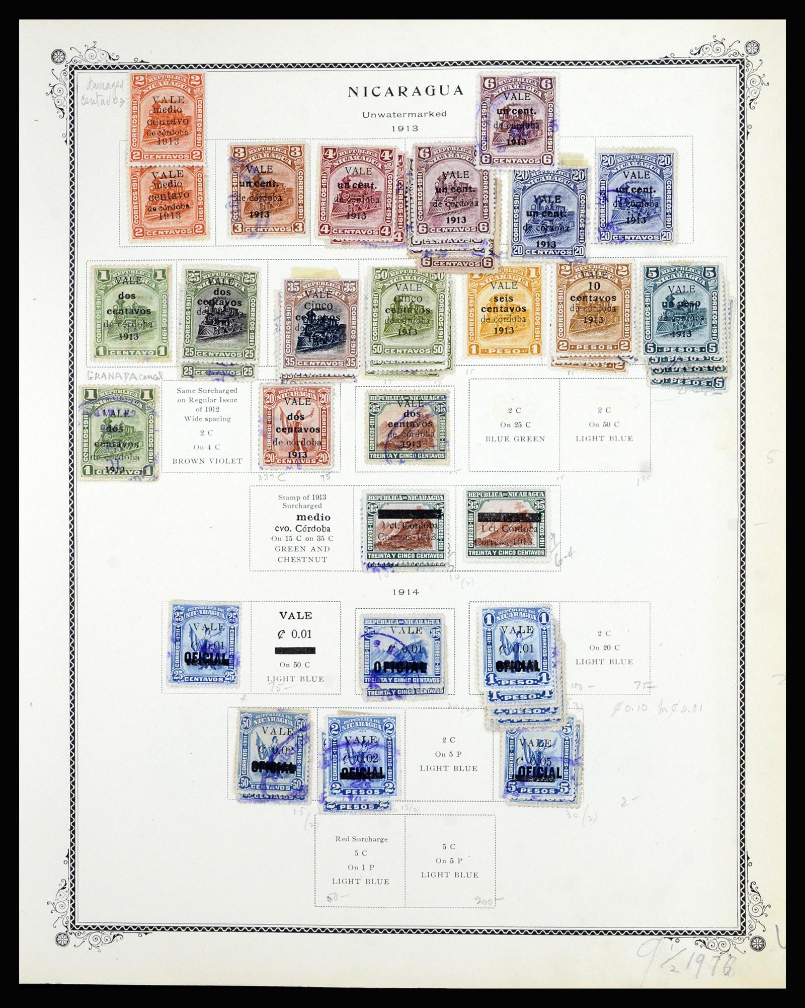 36494 030 - Postzegelverzameling 36494 Nicaragua 1902-1945.