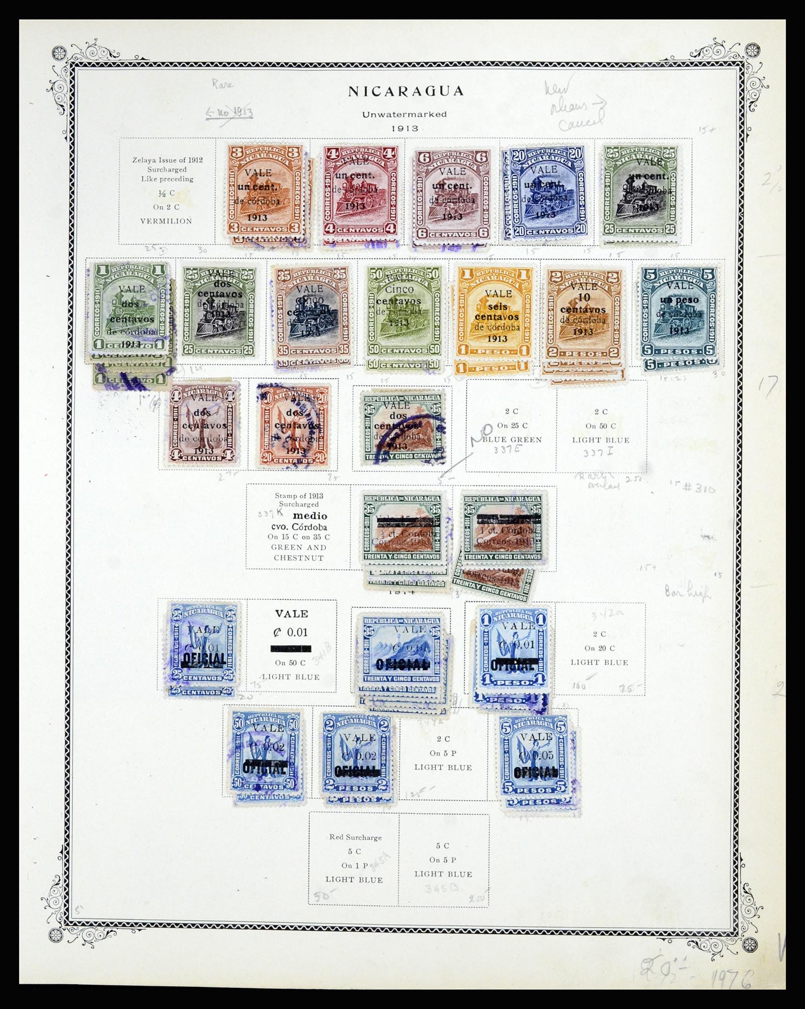 36494 032 - Postzegelverzameling 36494 Nicaragua 1902-1945.