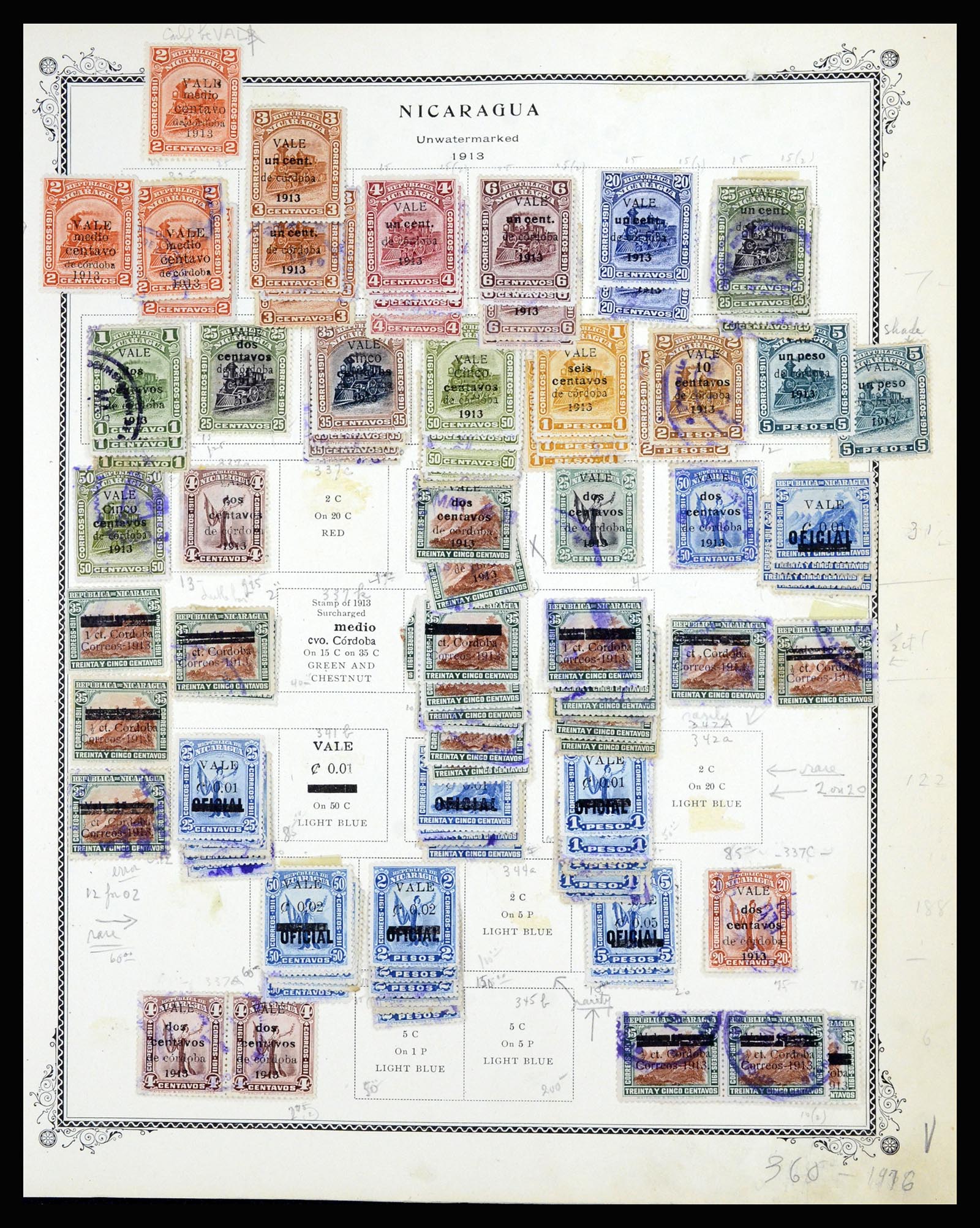 36494 033 - Postzegelverzameling 36494 Nicaragua 1902-1945.