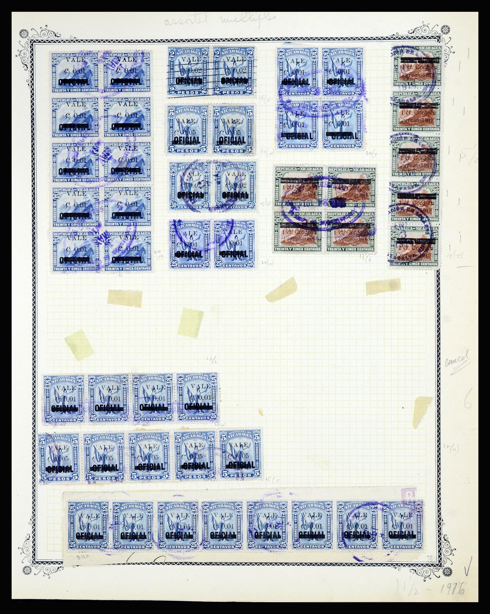 36494 035 - Postzegelverzameling 36494 Nicaragua 1902-1945.