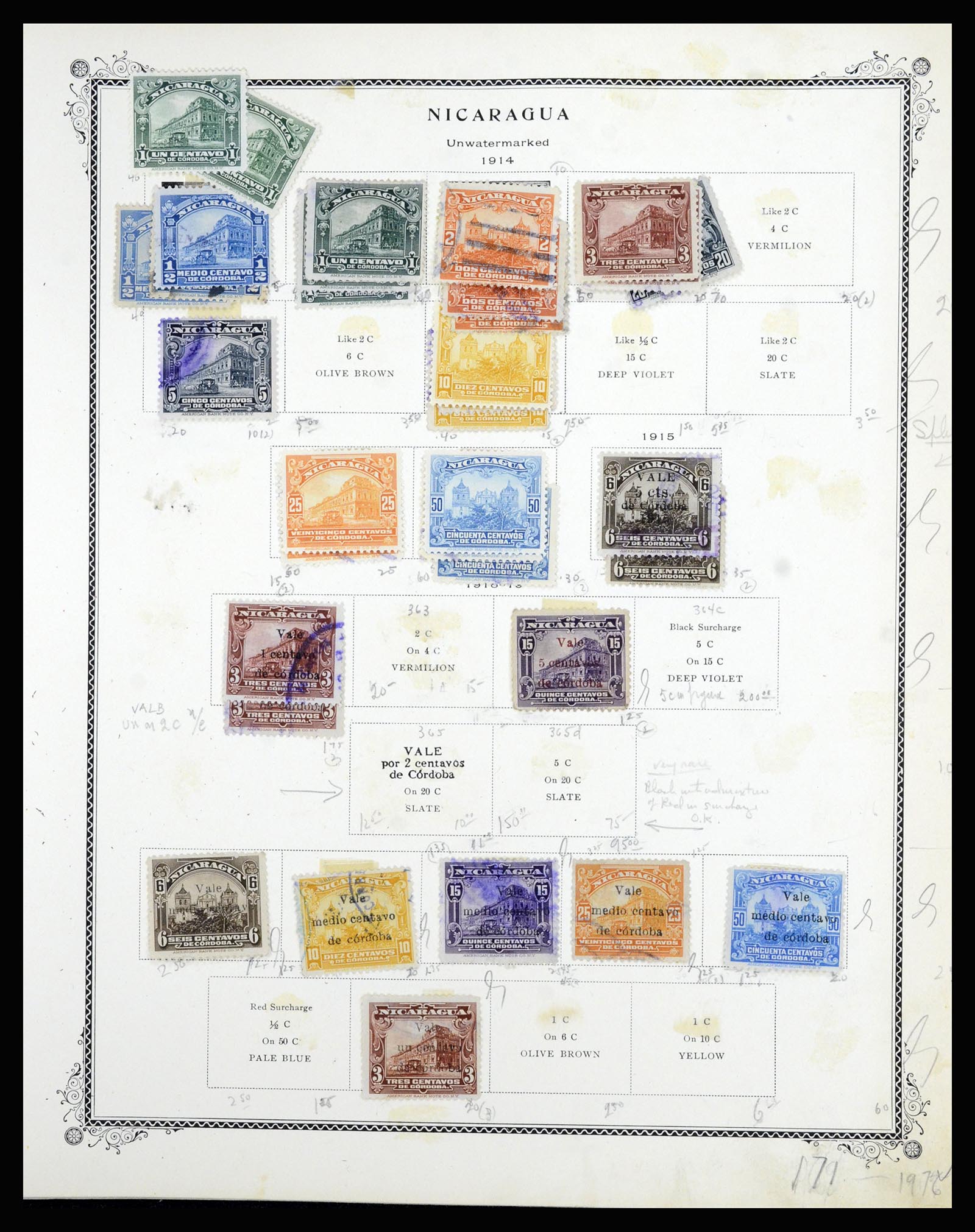 36494 040 - Postzegelverzameling 36494 Nicaragua 1902-1945.