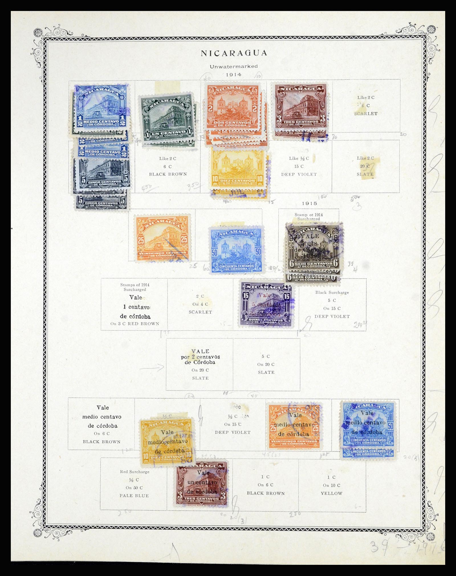 36494 041 - Postzegelverzameling 36494 Nicaragua 1902-1945.
