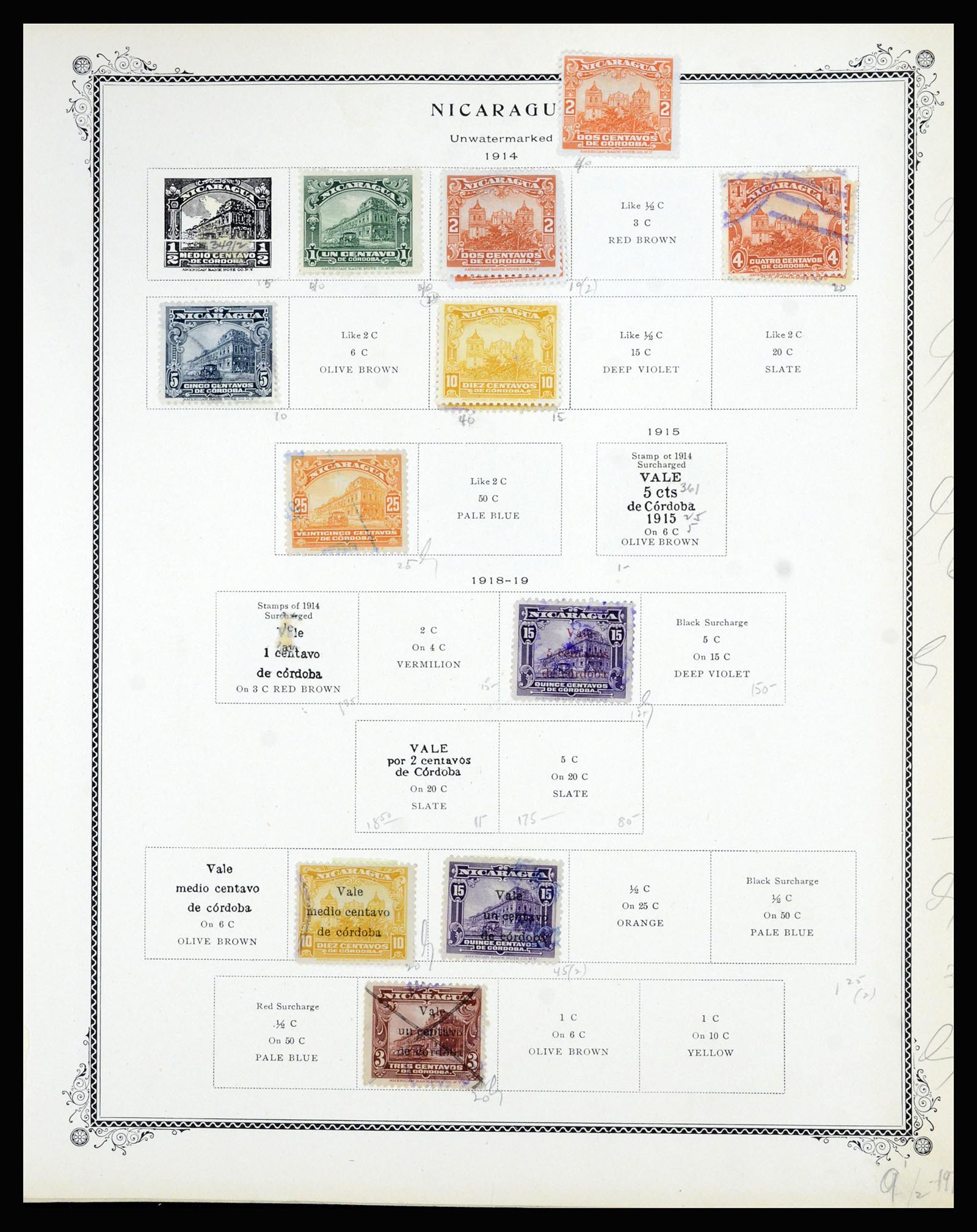 36494 042 - Postzegelverzameling 36494 Nicaragua 1902-1945.