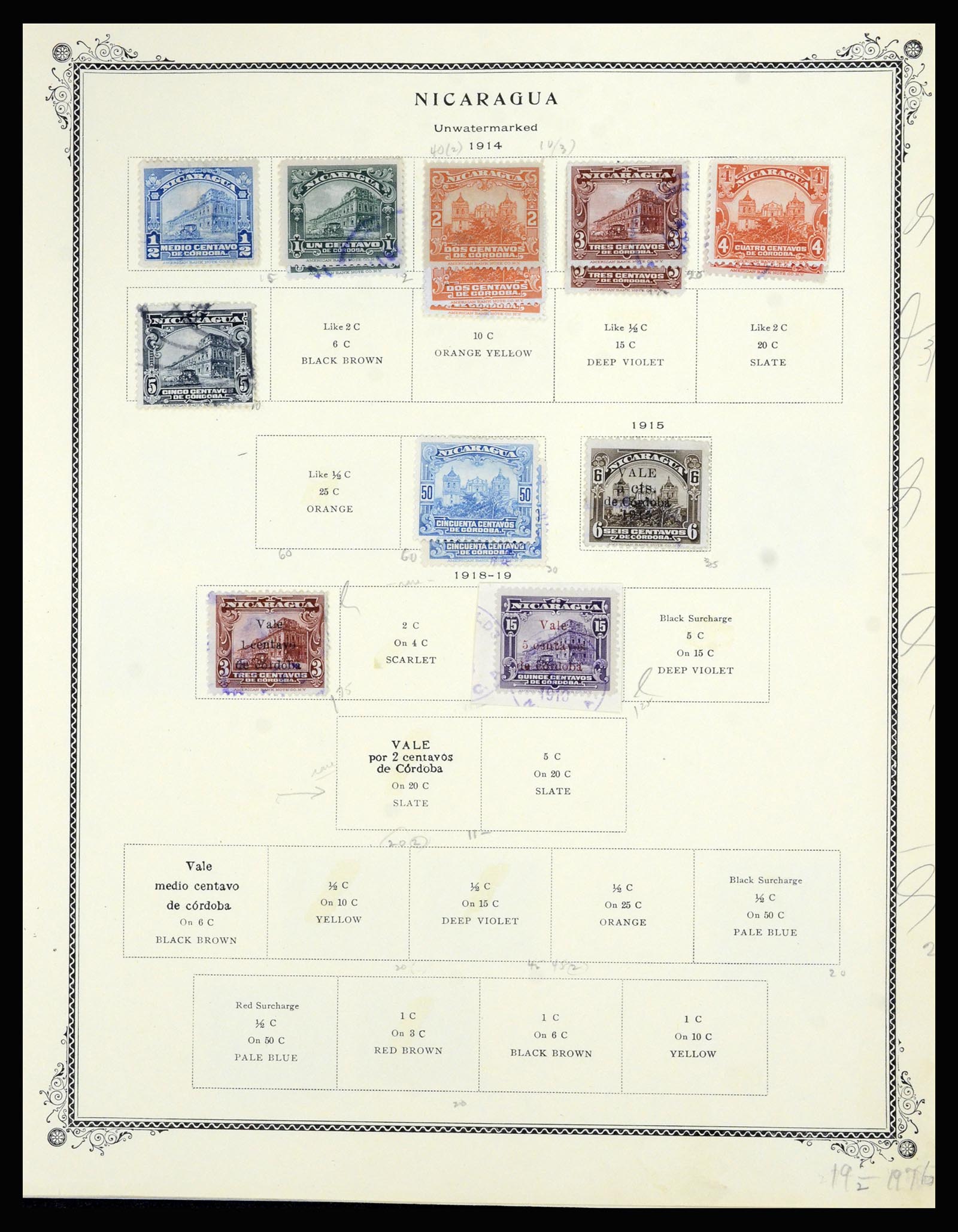 36494 043 - Postzegelverzameling 36494 Nicaragua 1902-1945.