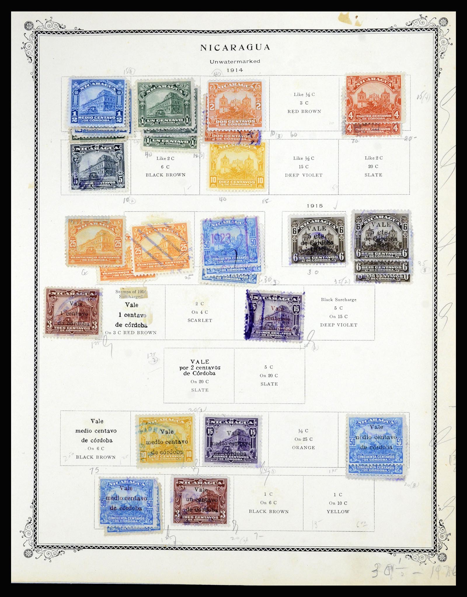 36494 044 - Postzegelverzameling 36494 Nicaragua 1902-1945.