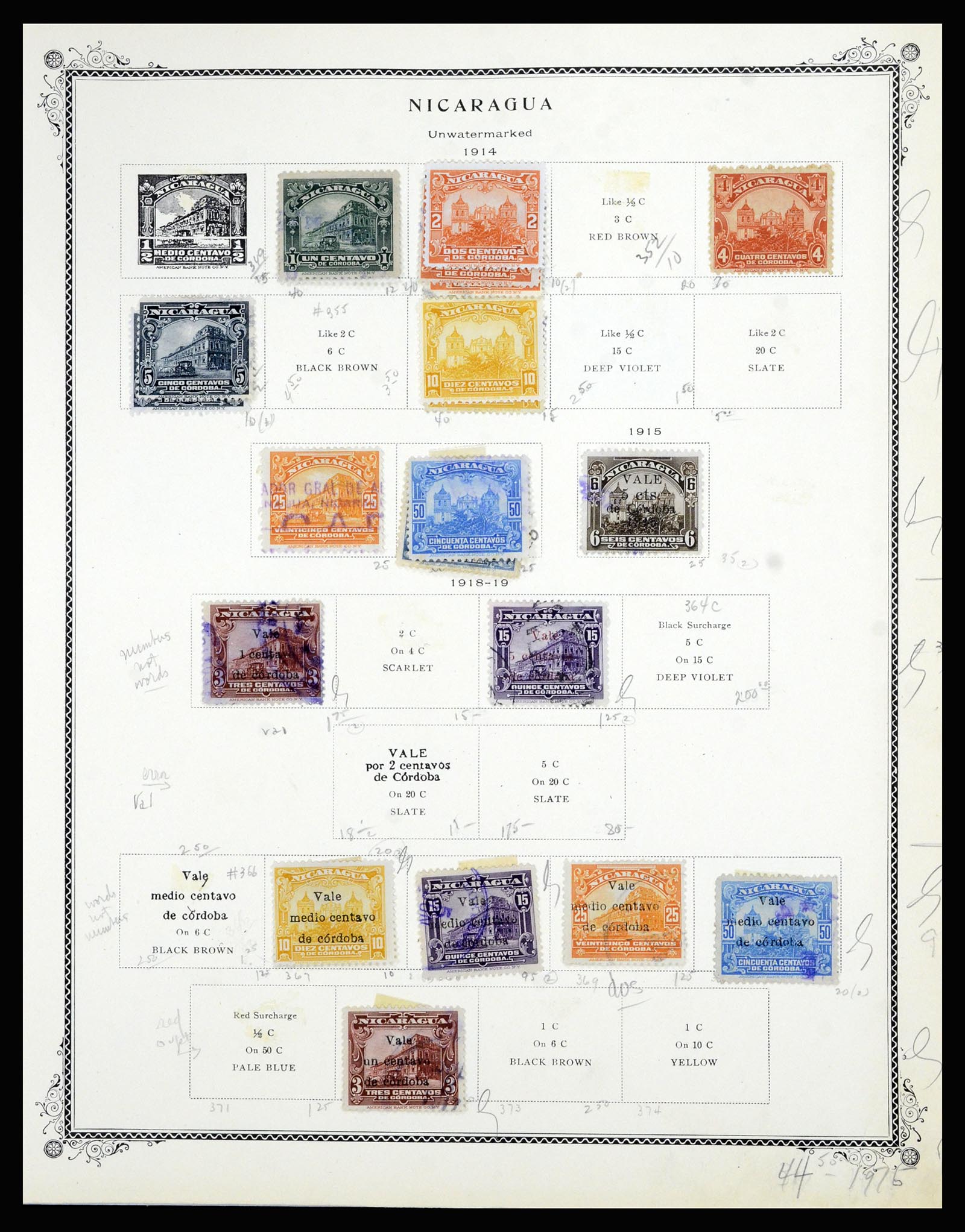 36494 045 - Postzegelverzameling 36494 Nicaragua 1902-1945.