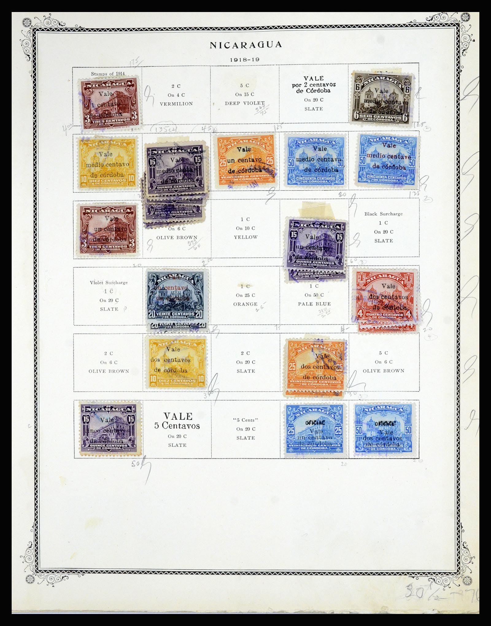 36494 052 - Postzegelverzameling 36494 Nicaragua 1902-1945.