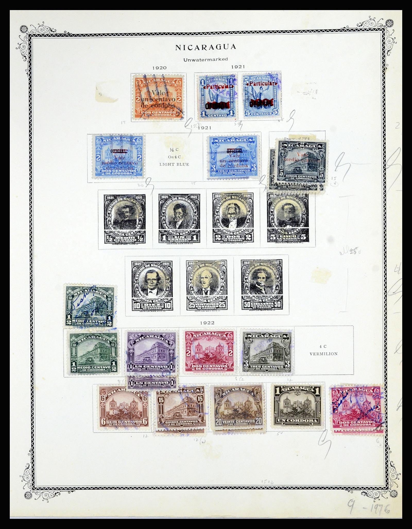 36494 062 - Postzegelverzameling 36494 Nicaragua 1902-1945.
