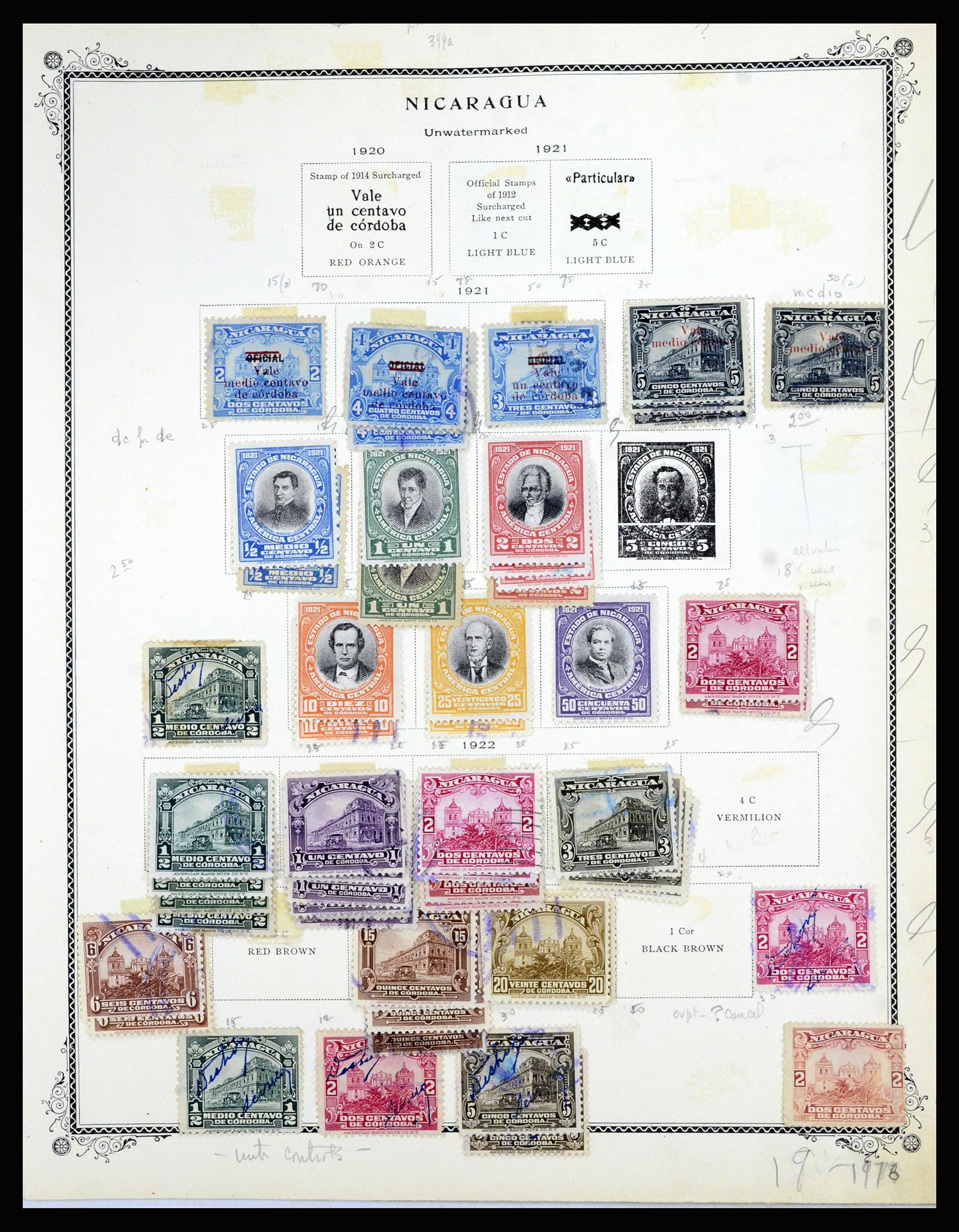 36494 063 - Postzegelverzameling 36494 Nicaragua 1902-1945.