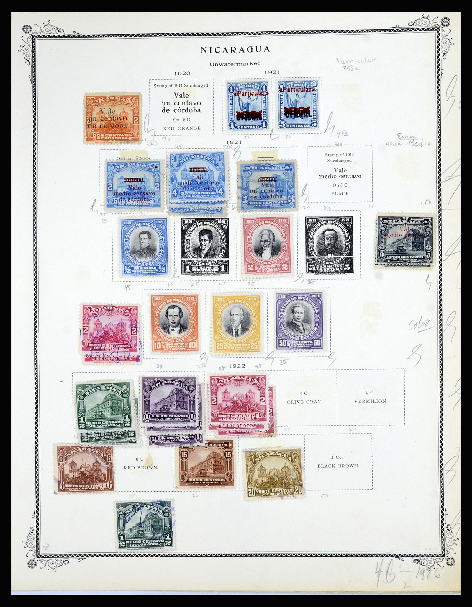 36494 064 - Postzegelverzameling 36494 Nicaragua 1902-1945.