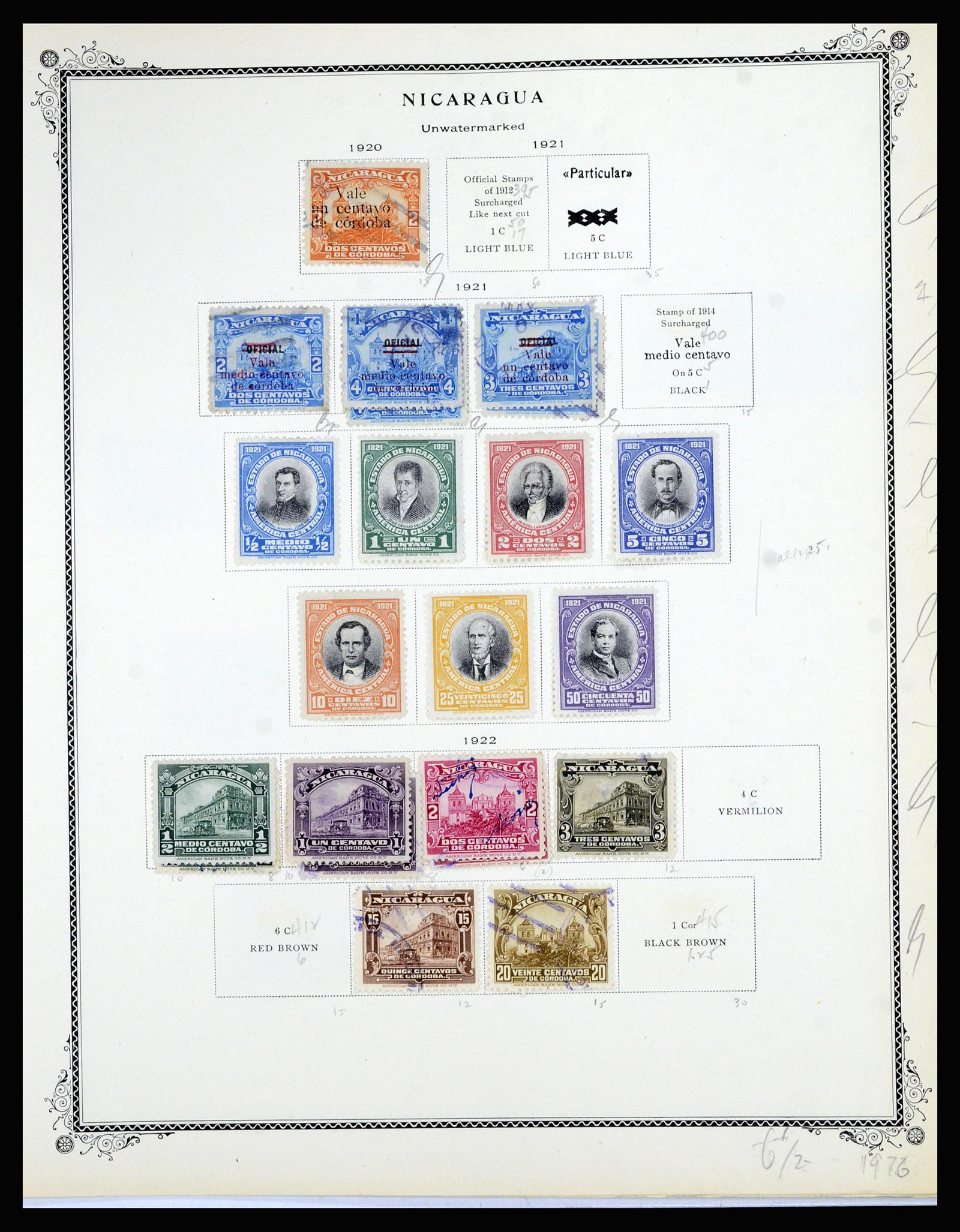 36494 067 - Postzegelverzameling 36494 Nicaragua 1902-1945.