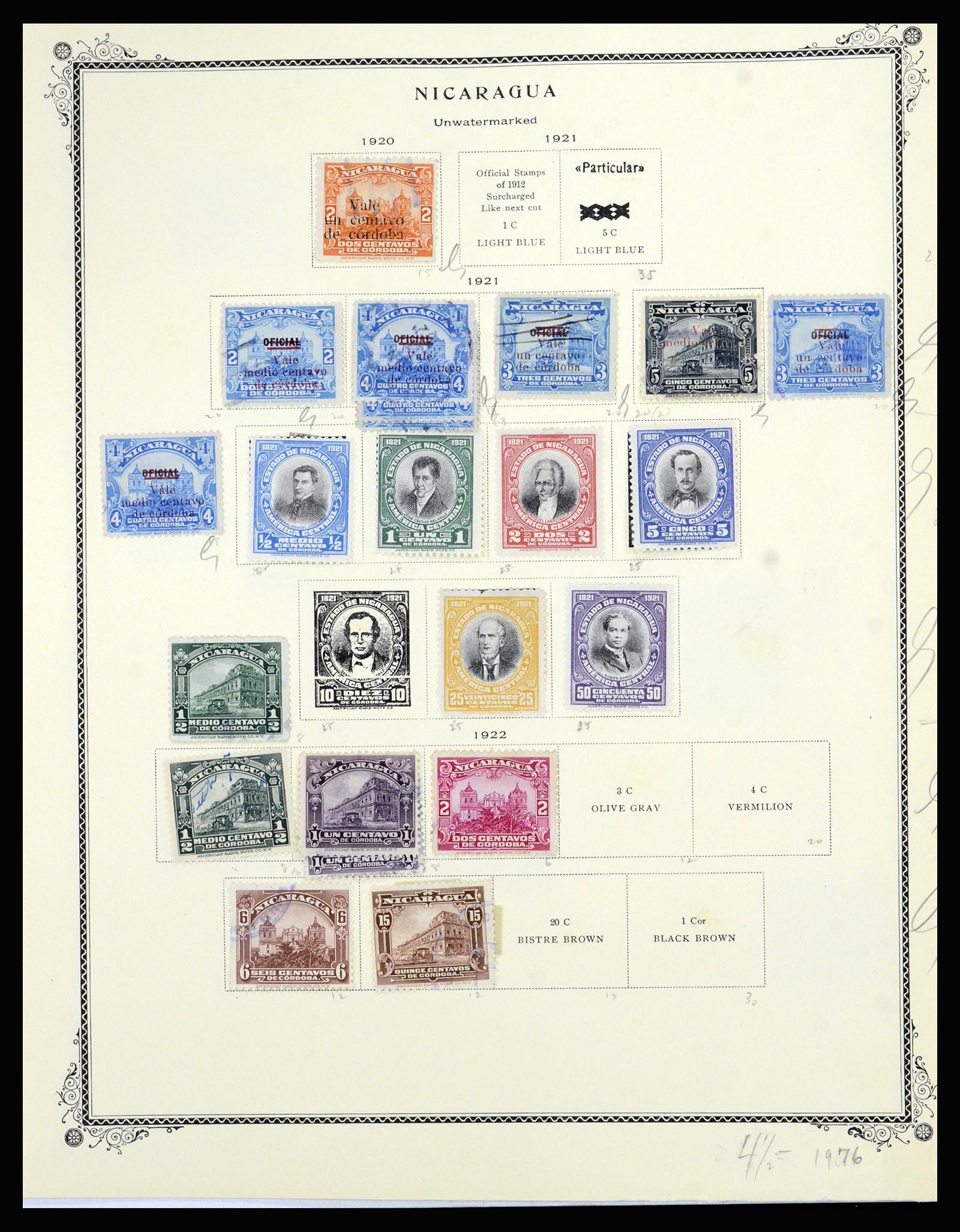 36494 068 - Postzegelverzameling 36494 Nicaragua 1902-1945.