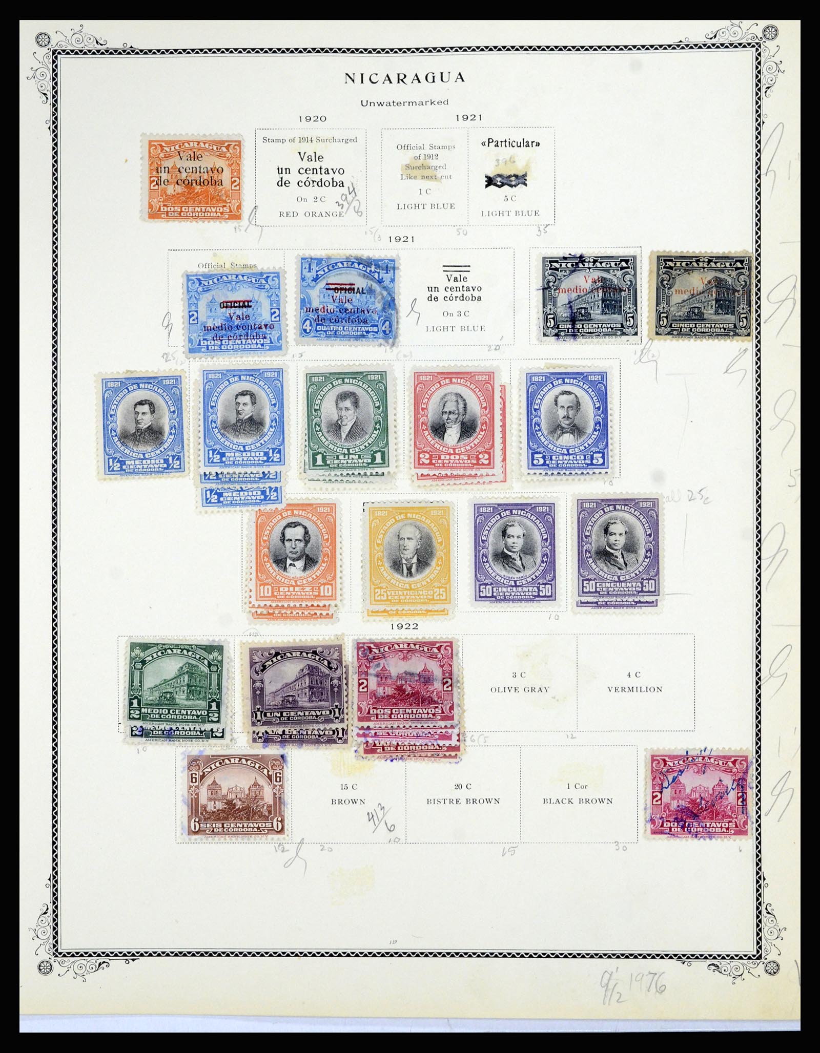 36494 069 - Postzegelverzameling 36494 Nicaragua 1902-1945.