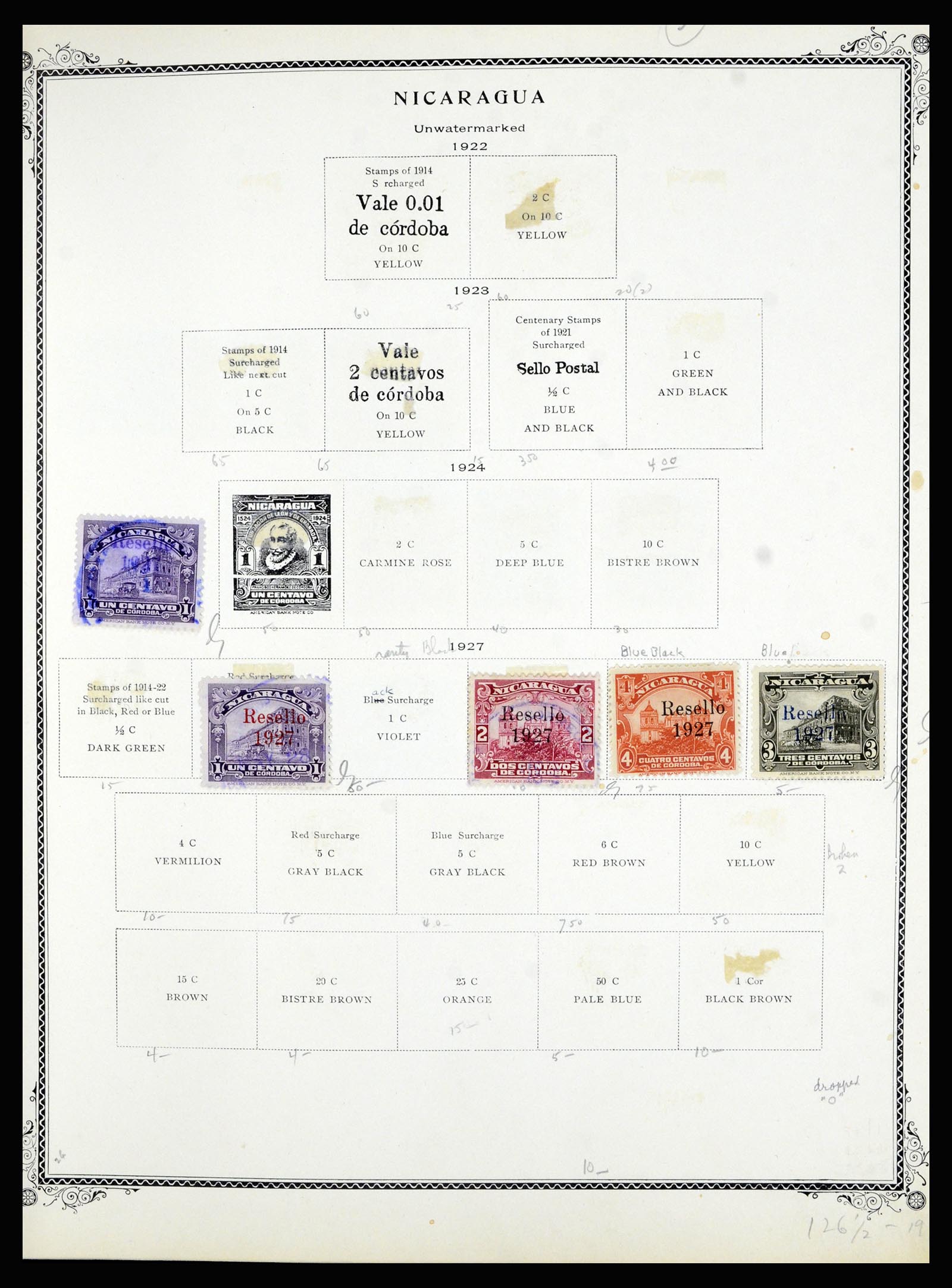 36494 075 - Postzegelverzameling 36494 Nicaragua 1902-1945.