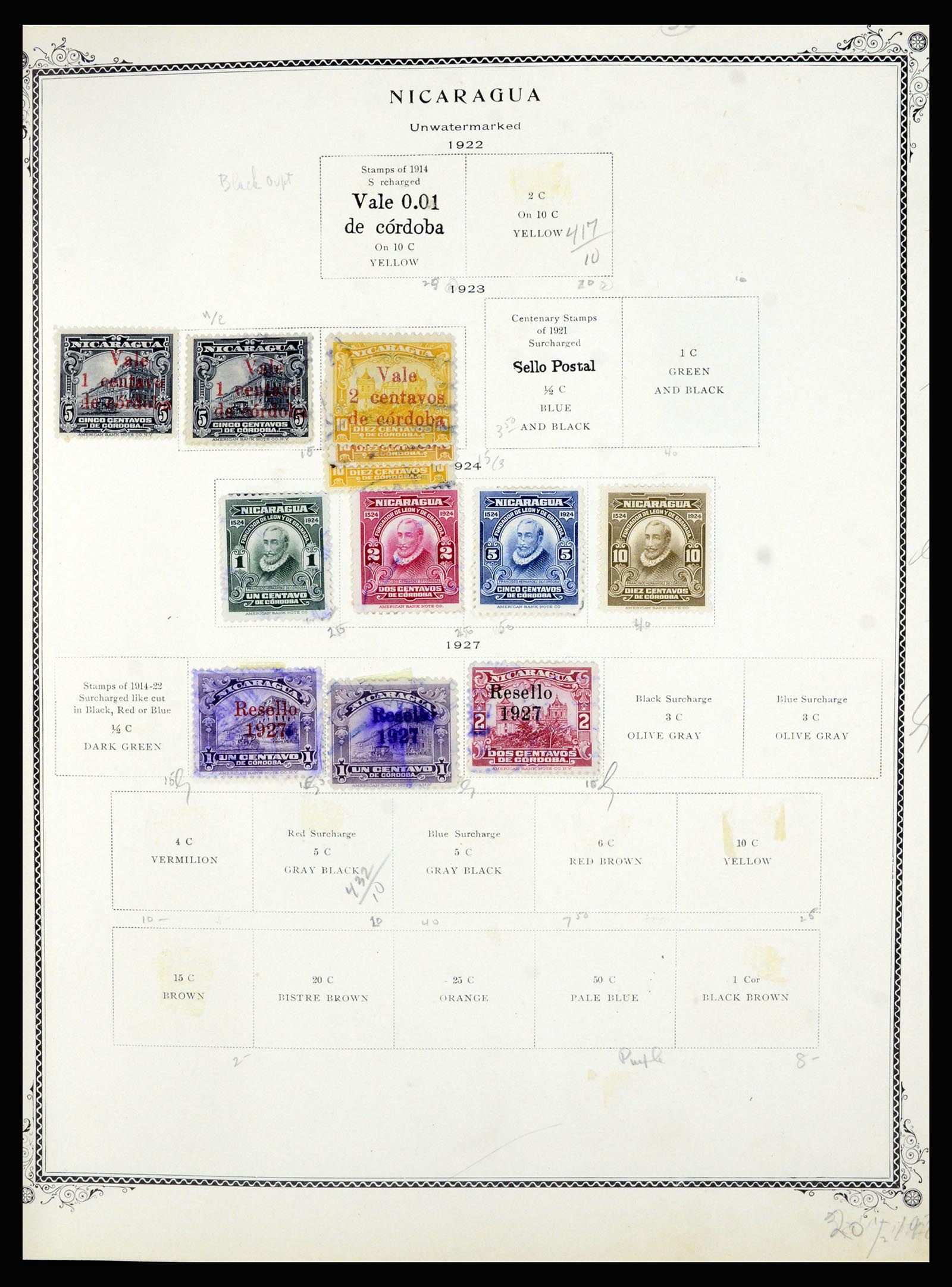 36494 076 - Postzegelverzameling 36494 Nicaragua 1902-1945.