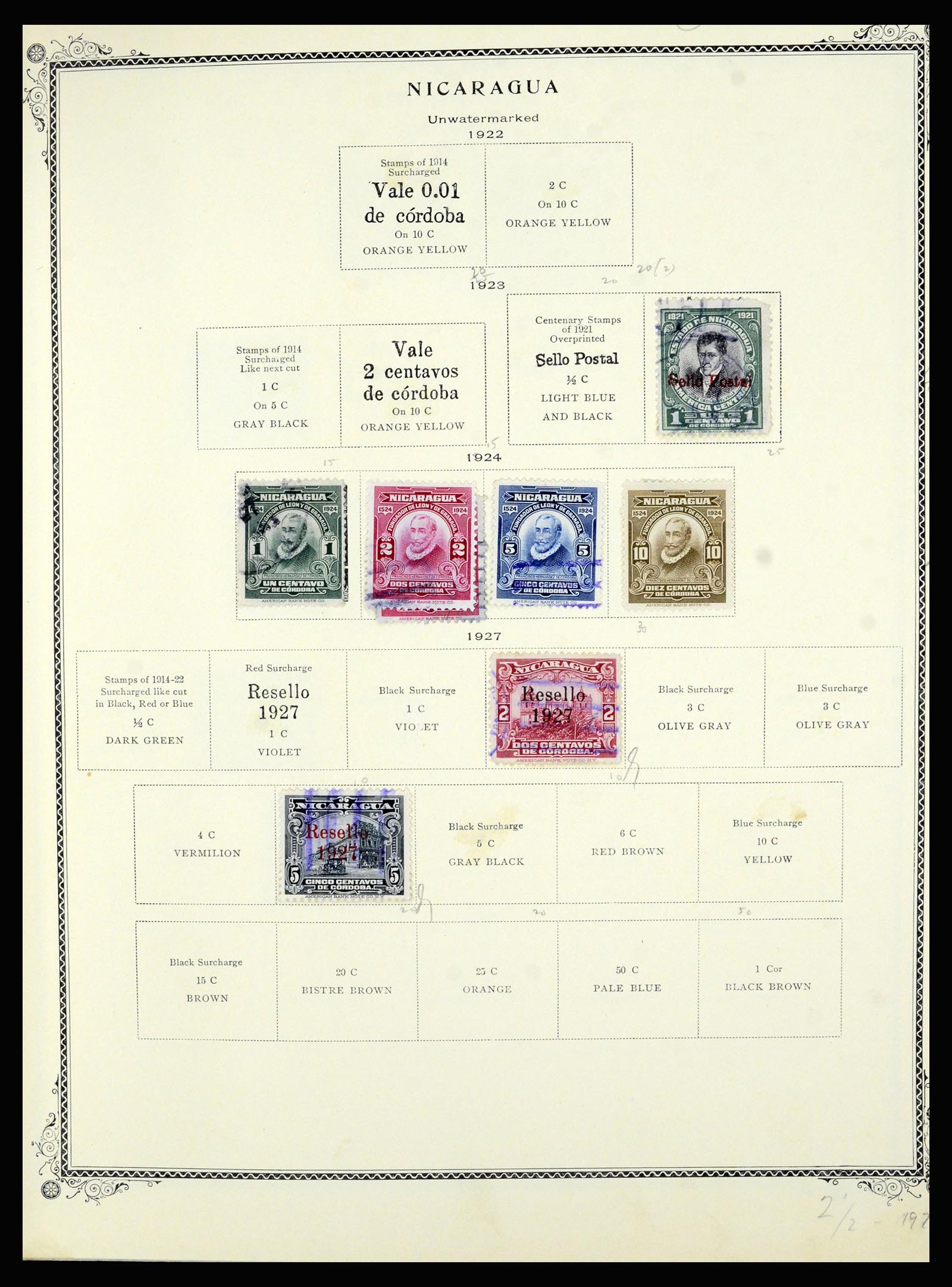 36494 077 - Postzegelverzameling 36494 Nicaragua 1902-1945.