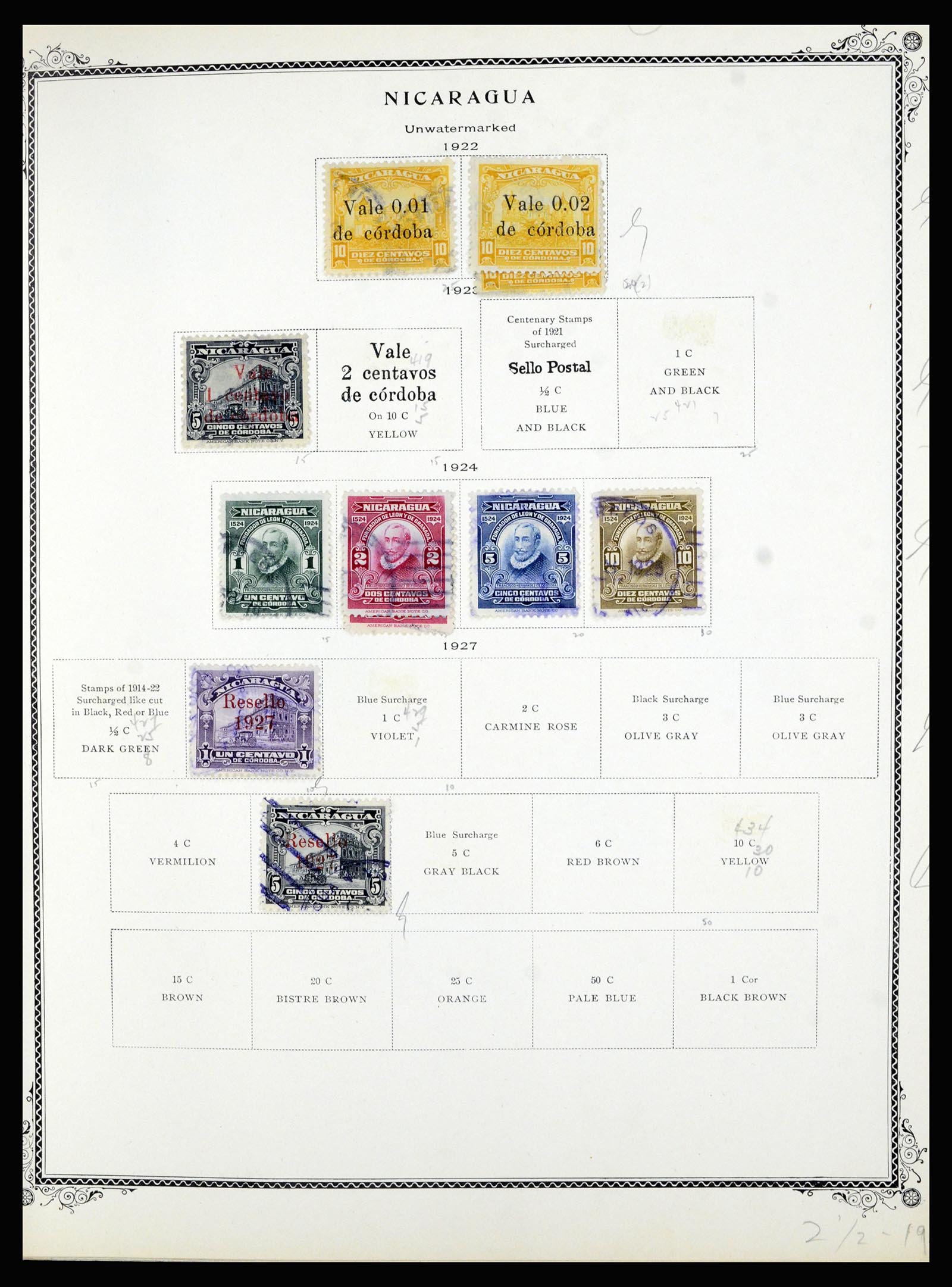 36494 078 - Postzegelverzameling 36494 Nicaragua 1902-1945.