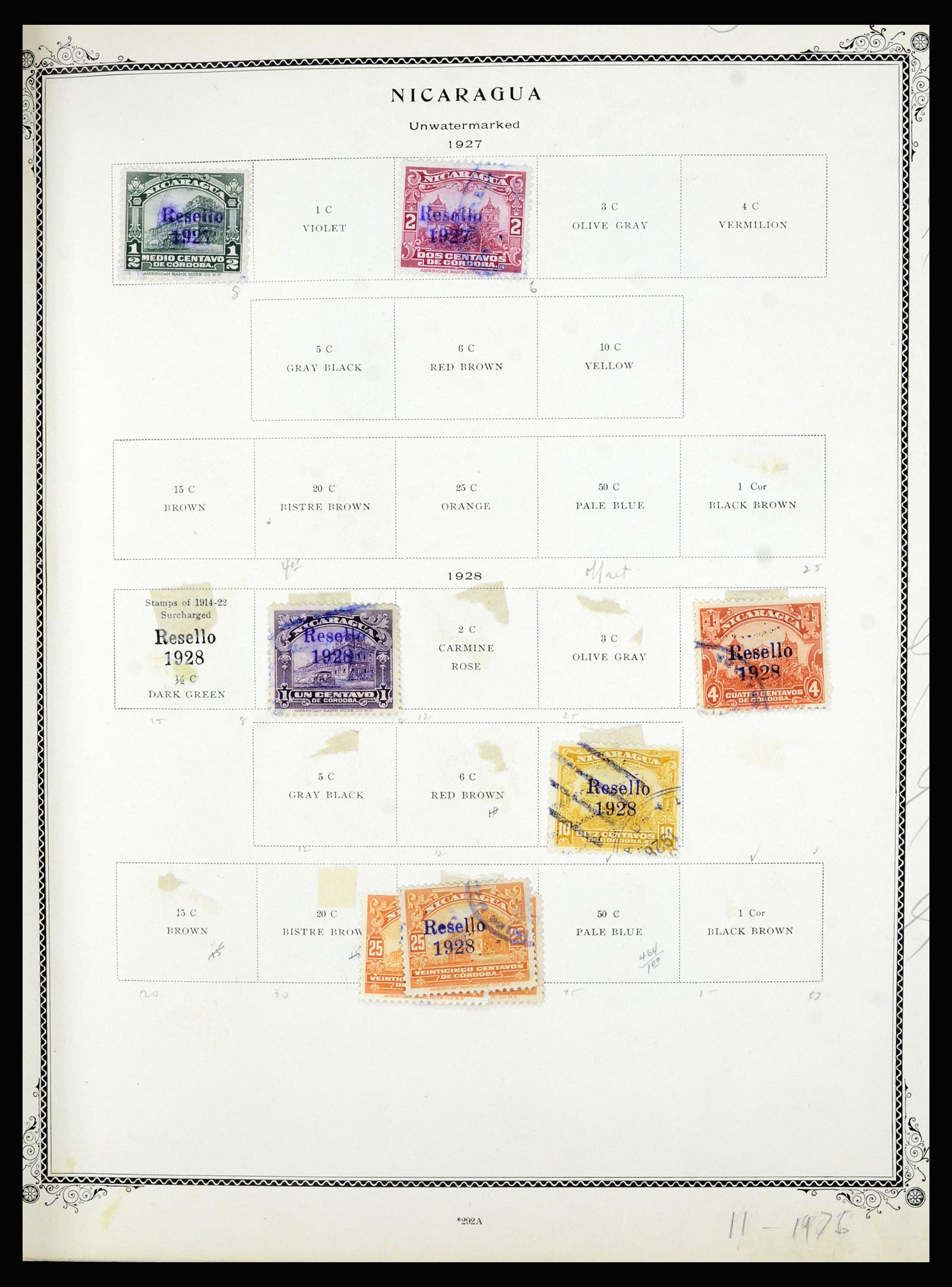 36494 079 - Postzegelverzameling 36494 Nicaragua 1902-1945.