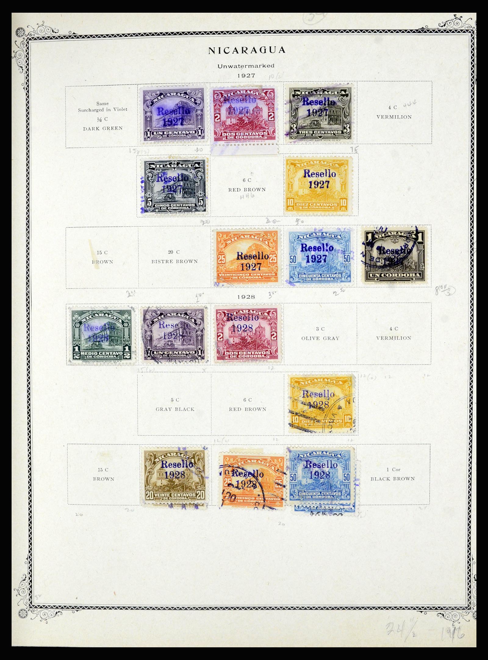 36494 080 - Postzegelverzameling 36494 Nicaragua 1902-1945.