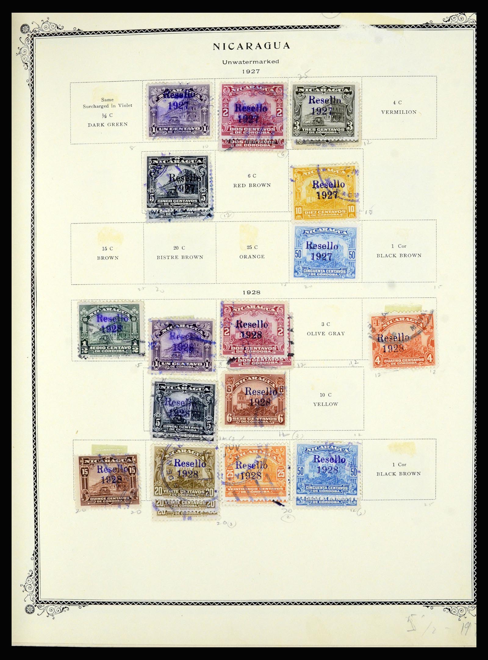 36494 082 - Postzegelverzameling 36494 Nicaragua 1902-1945.