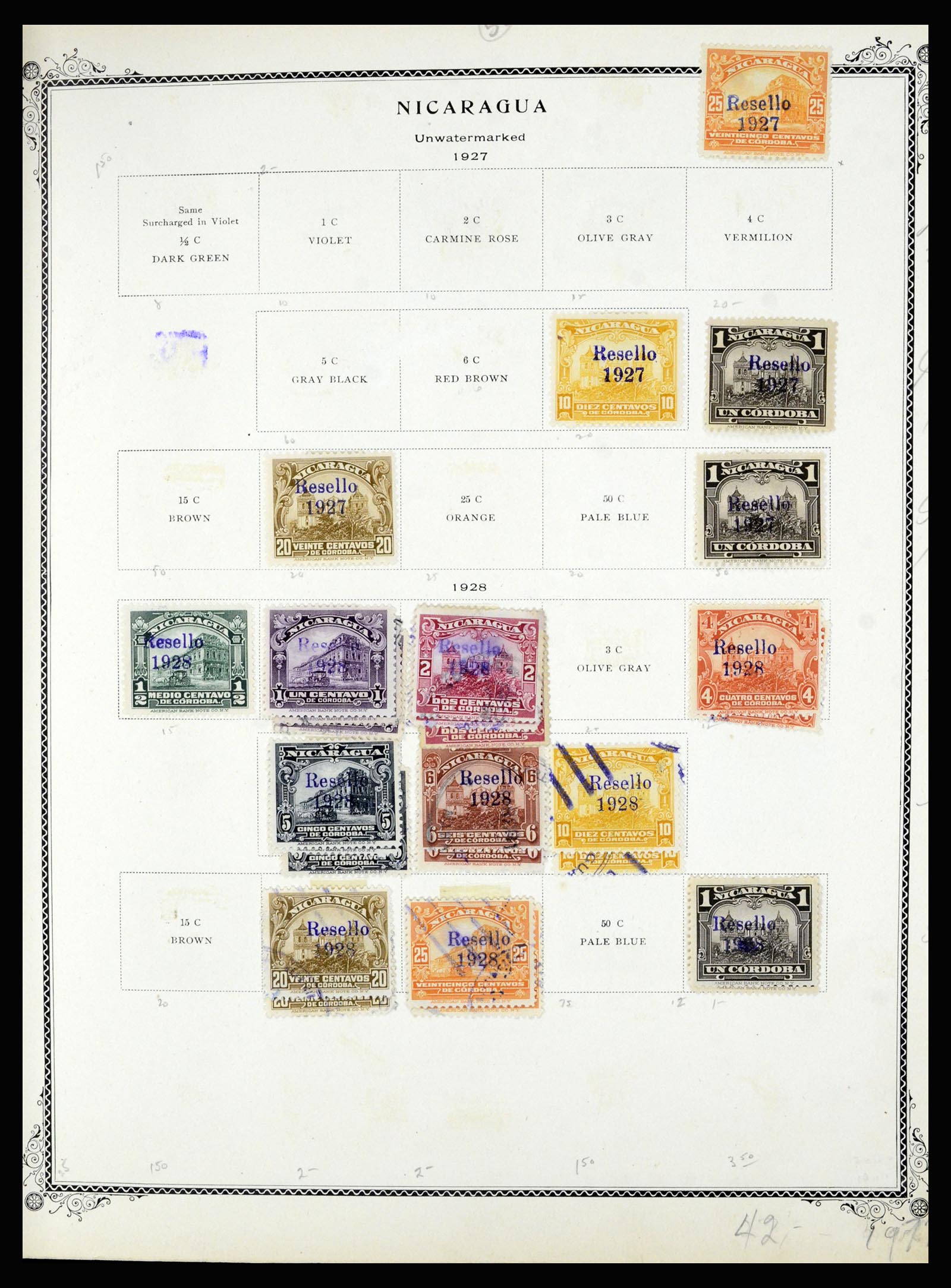 36494 083 - Postzegelverzameling 36494 Nicaragua 1902-1945.
