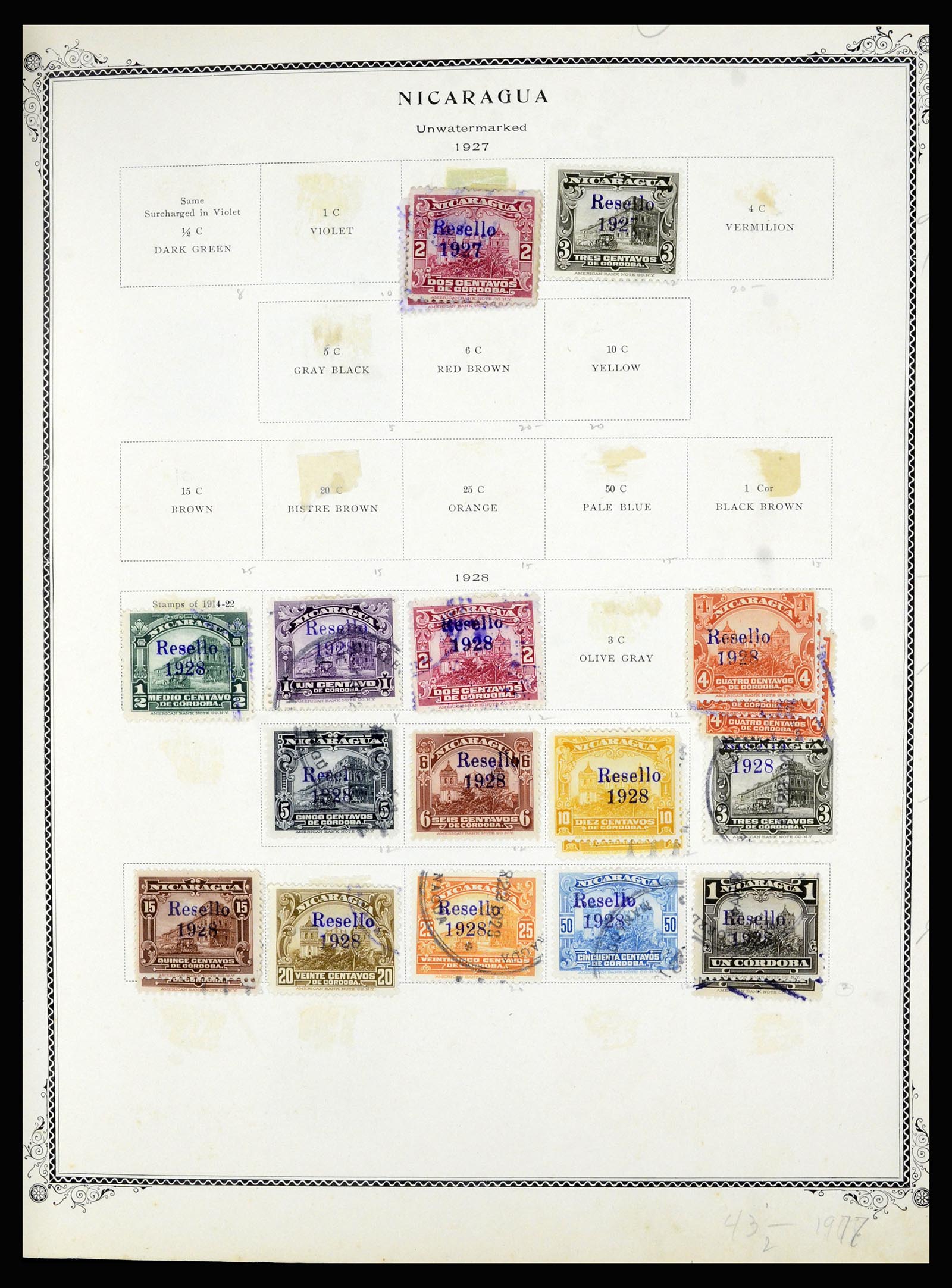36494 084 - Postzegelverzameling 36494 Nicaragua 1902-1945.