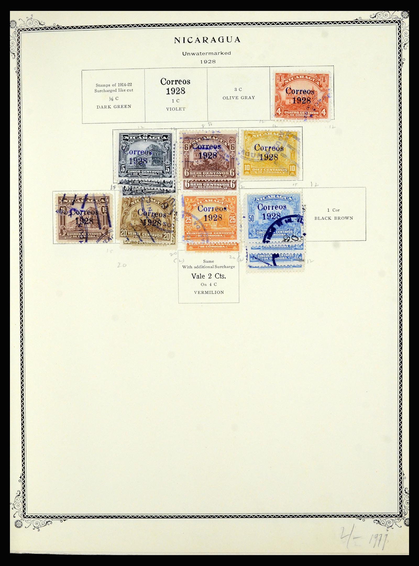 36494 087 - Postzegelverzameling 36494 Nicaragua 1902-1945.