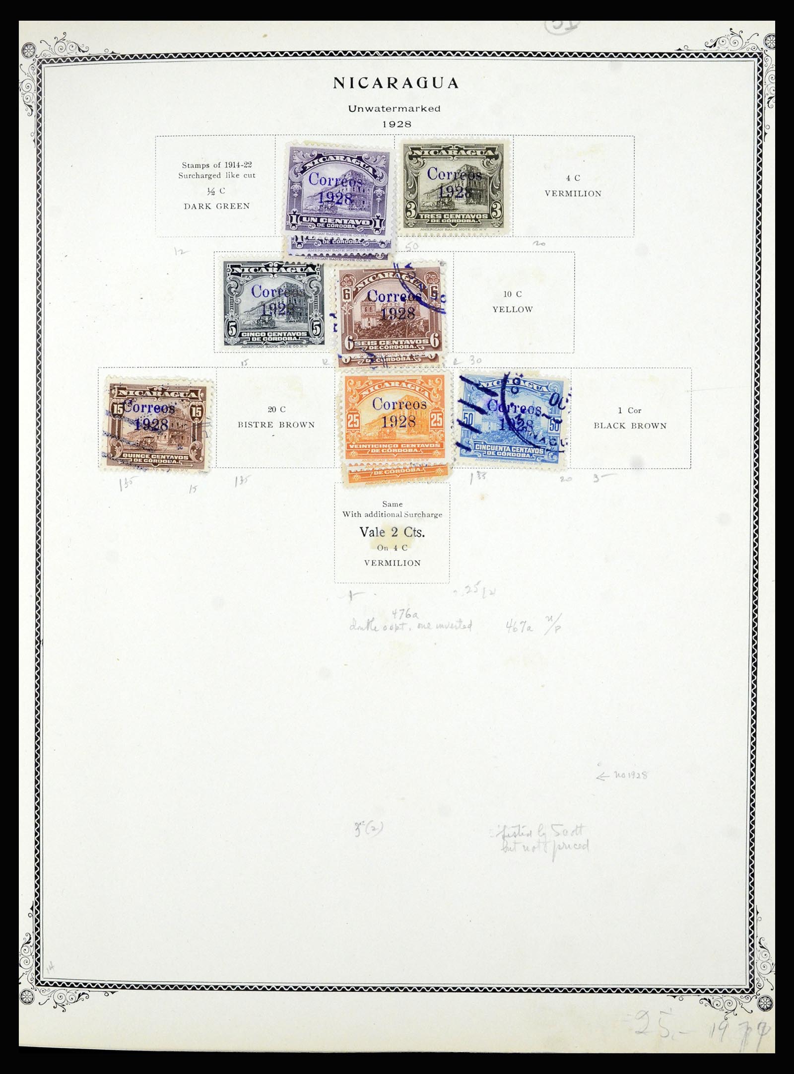 36494 091 - Postzegelverzameling 36494 Nicaragua 1902-1945.