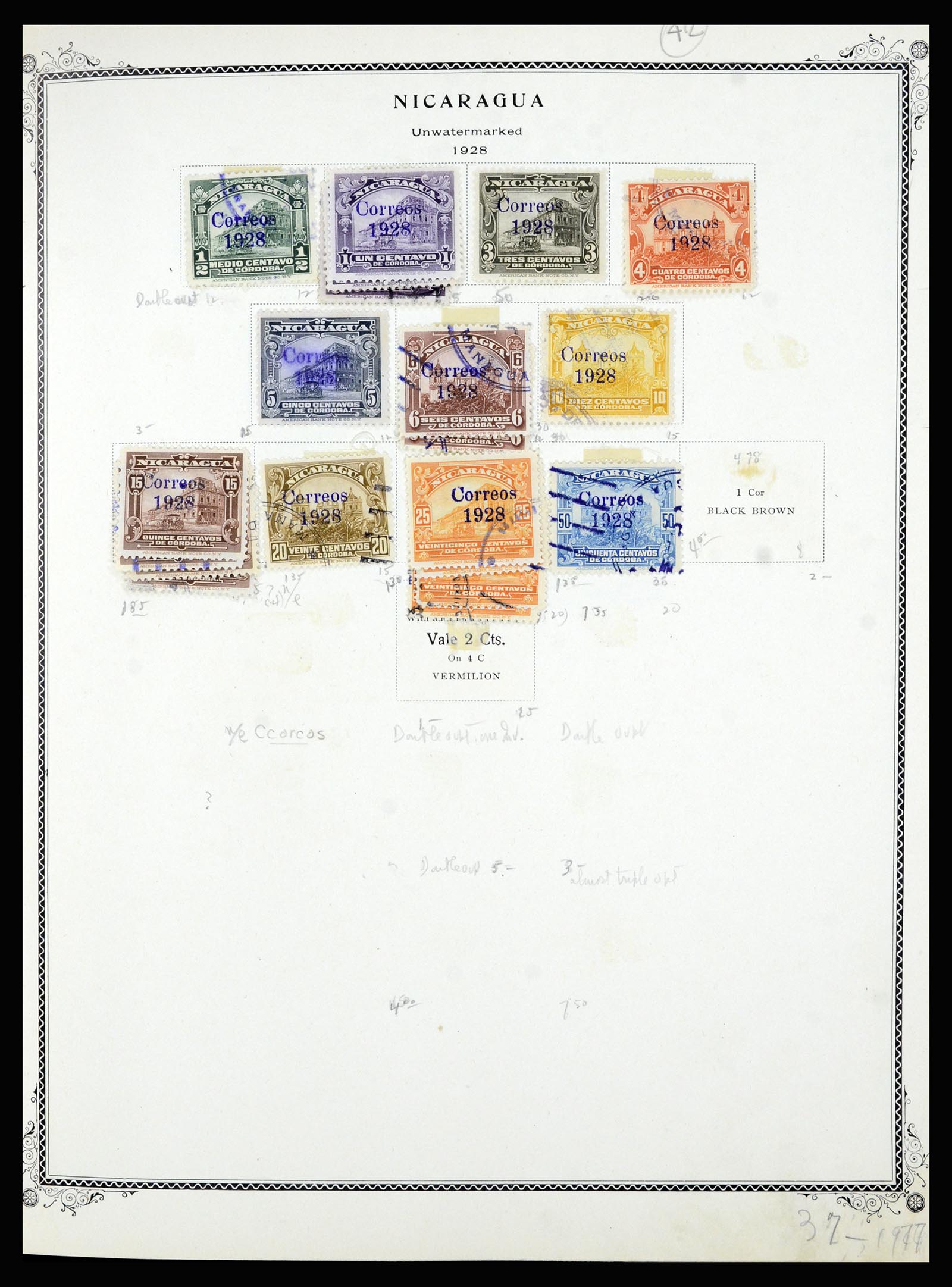 36494 092 - Postzegelverzameling 36494 Nicaragua 1902-1945.
