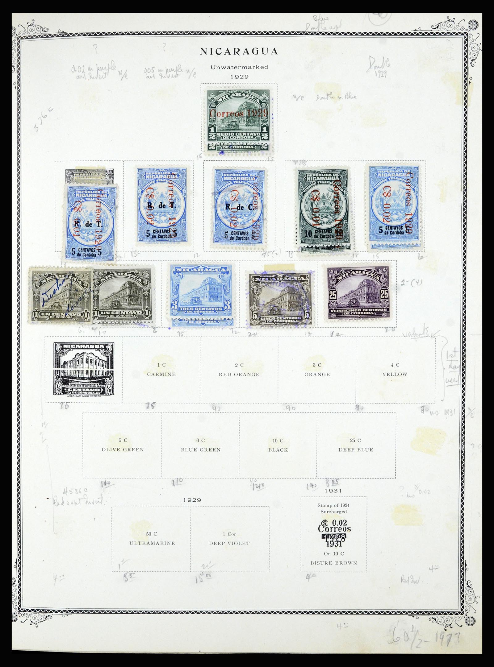36494 095 - Postzegelverzameling 36494 Nicaragua 1902-1945.