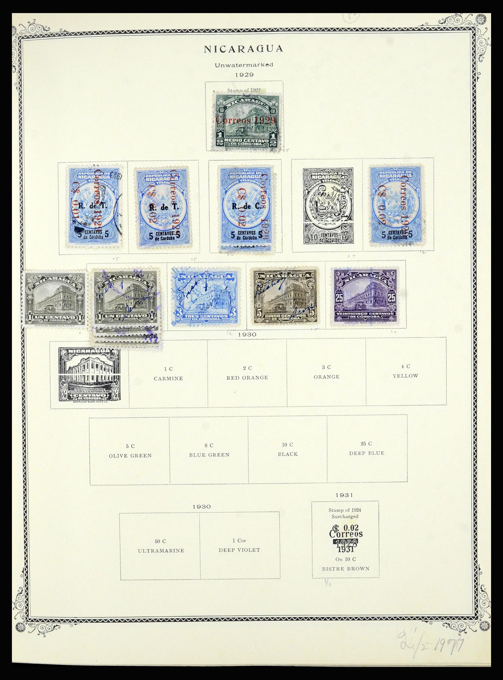 36494 097 - Postzegelverzameling 36494 Nicaragua 1902-1945.