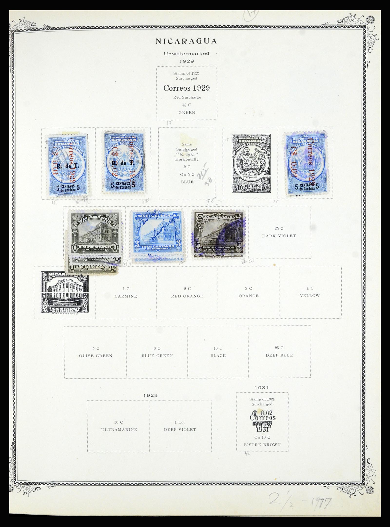36494 098 - Postzegelverzameling 36494 Nicaragua 1902-1945.