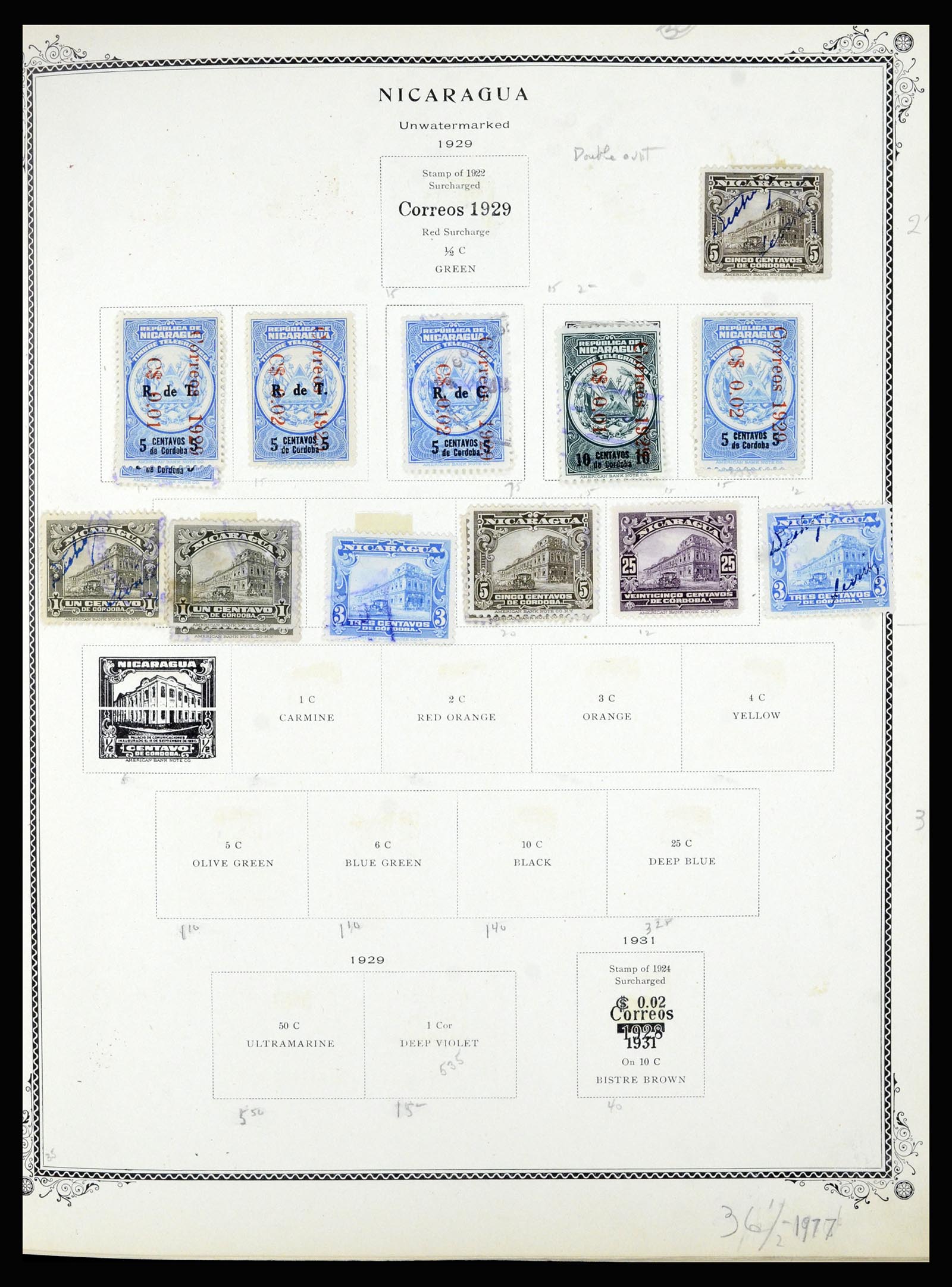 36494 099 - Postzegelverzameling 36494 Nicaragua 1902-1945.
