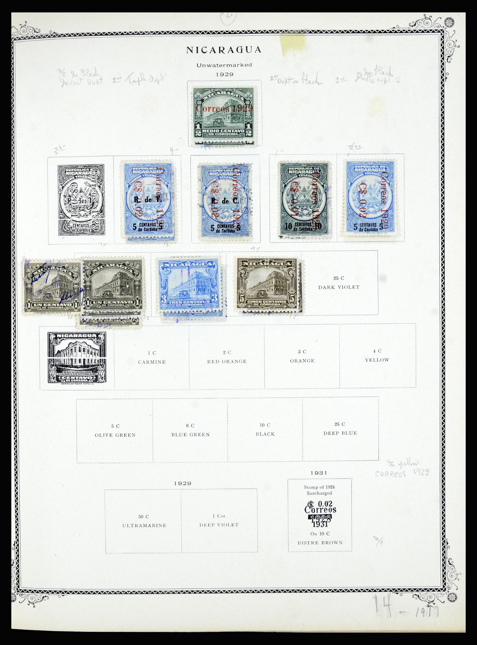 36494 100 - Stamp collection 36494 Nicaragua 1902-1945.