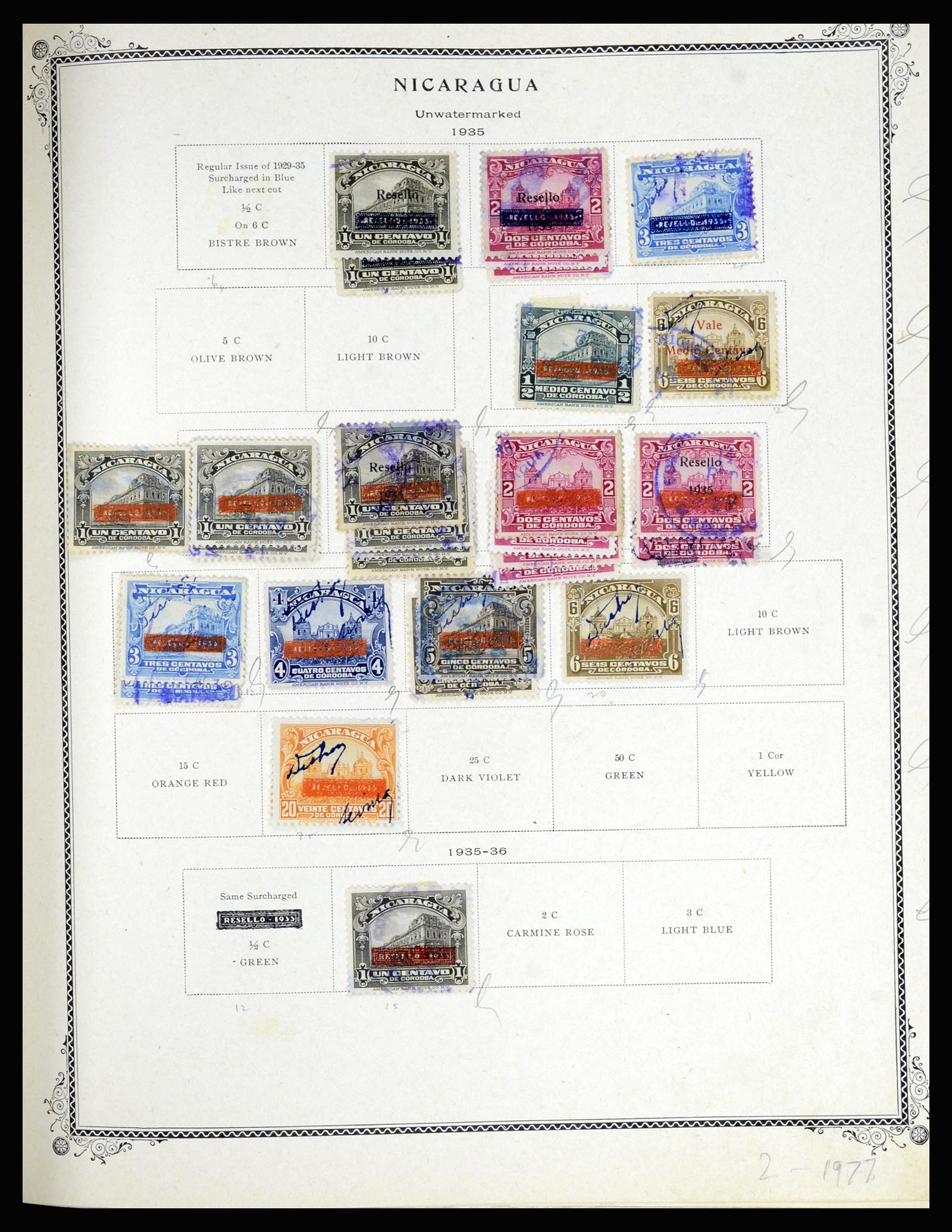 36494 161 - Postzegelverzameling 36494 Nicaragua 1902-1945.