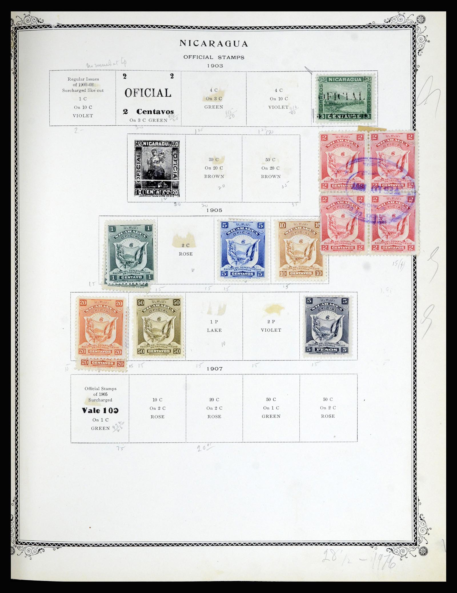 36494 165 - Postzegelverzameling 36494 Nicaragua 1902-1945.