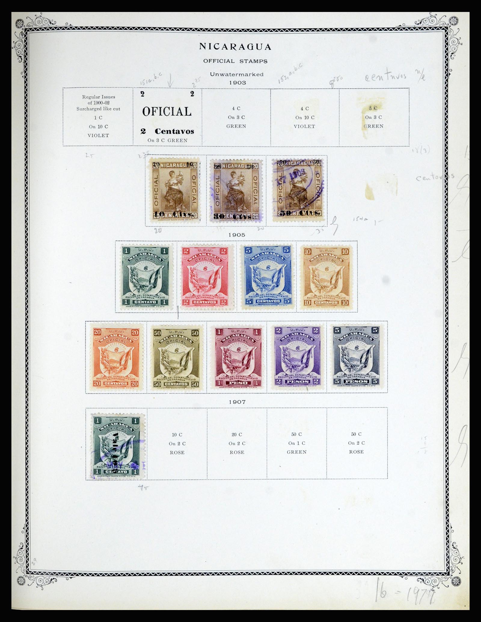 36494 167 - Postzegelverzameling 36494 Nicaragua 1902-1945.
