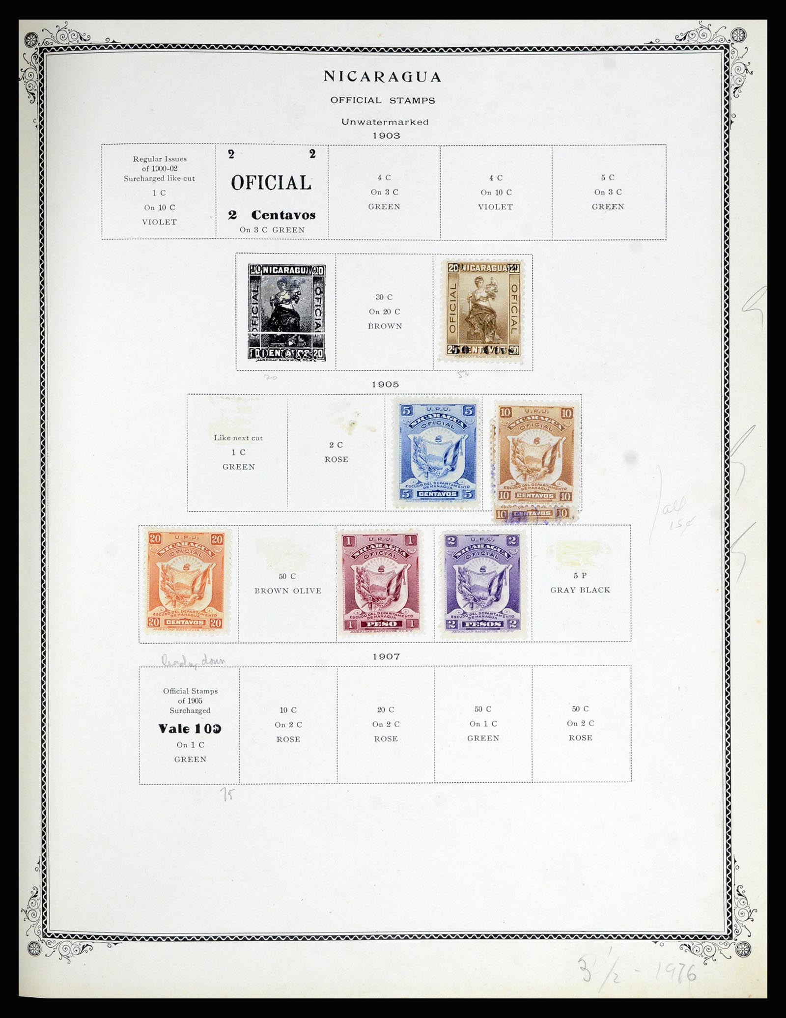 36494 168 - Postzegelverzameling 36494 Nicaragua 1902-1945.