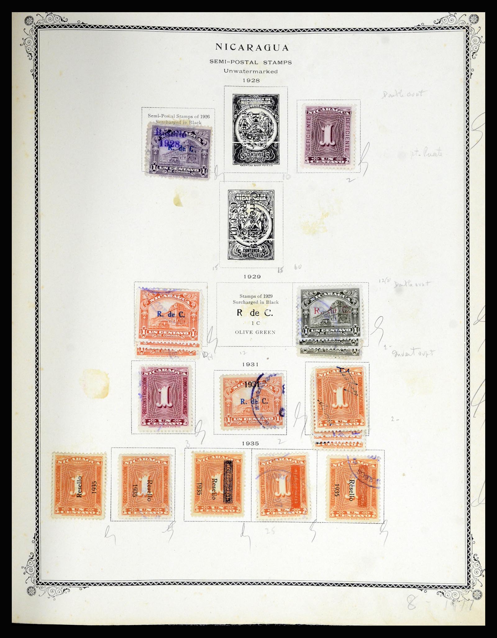 36494 200 - Stamp collection 36494 Nicaragua 1902-1945.