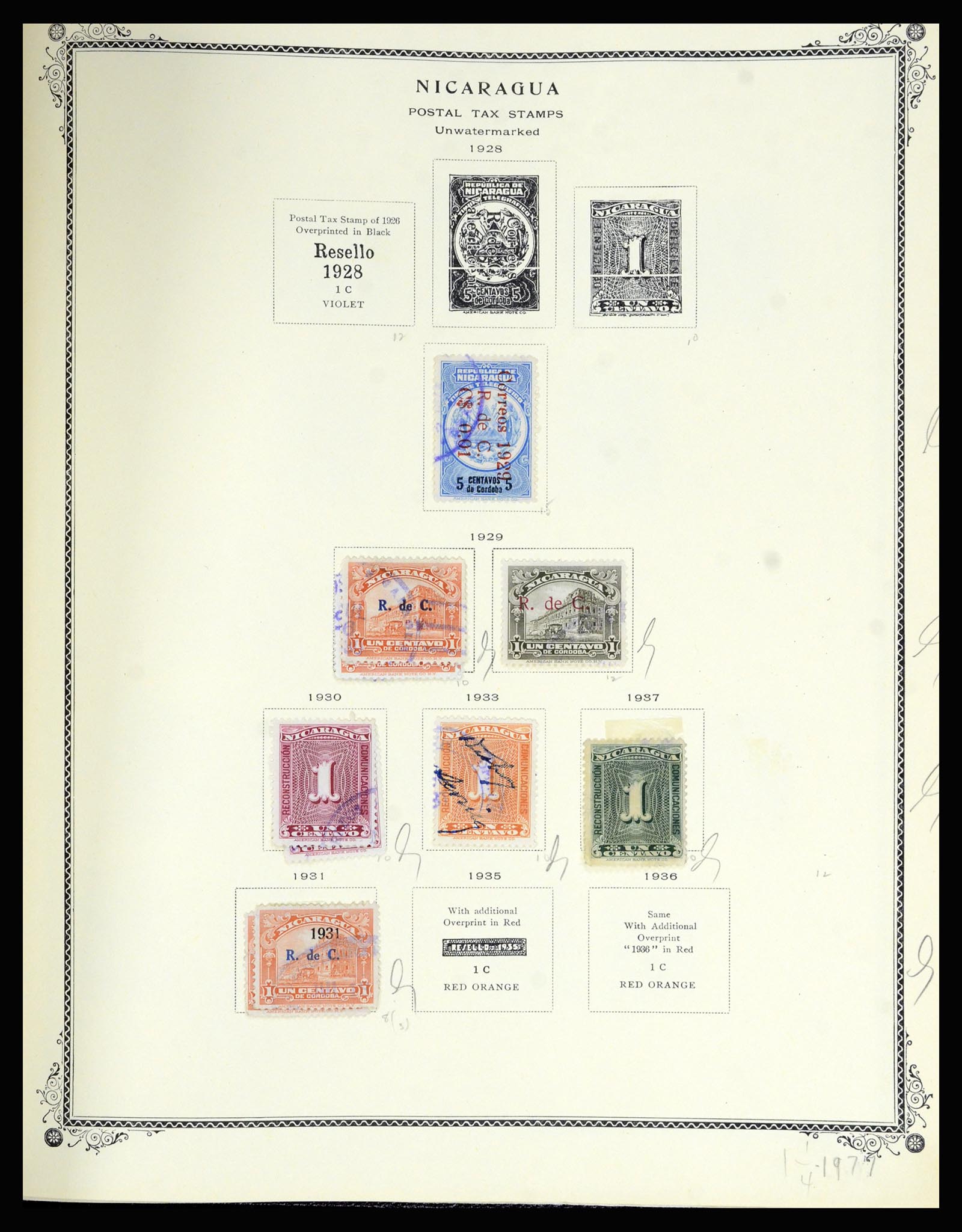 36494 204 - Postzegelverzameling 36494 Nicaragua 1902-1945.