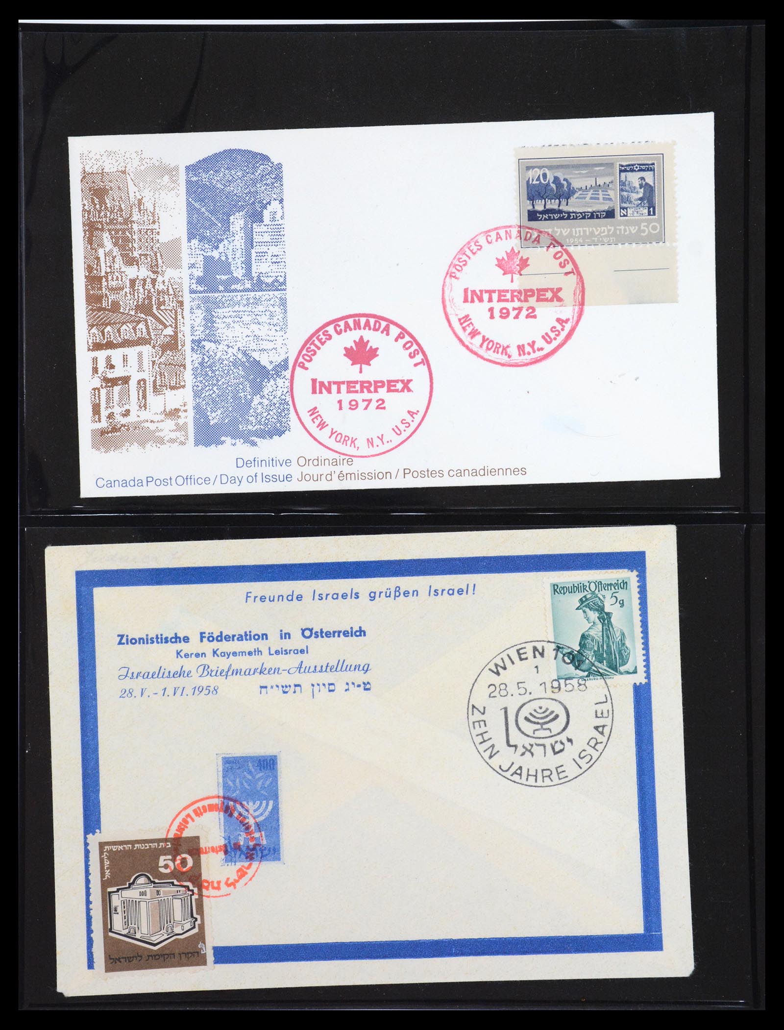 36495 045 - Postzegelverzameling 36495 Israel interim covers 1948.
