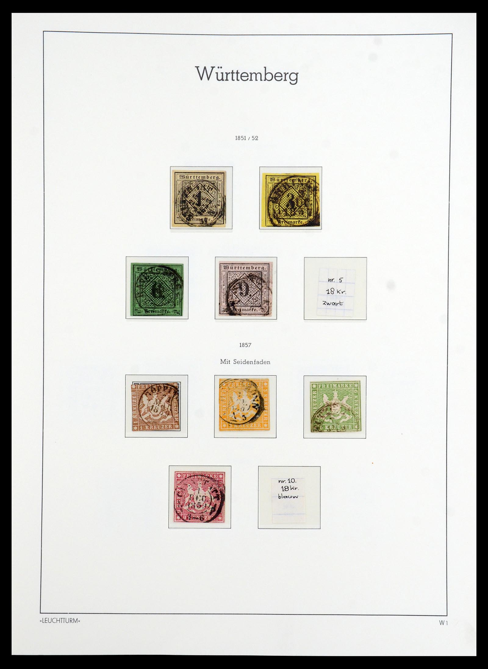 36502 001 - Postzegelverzameling 36502 Württemberg 1851-1920.