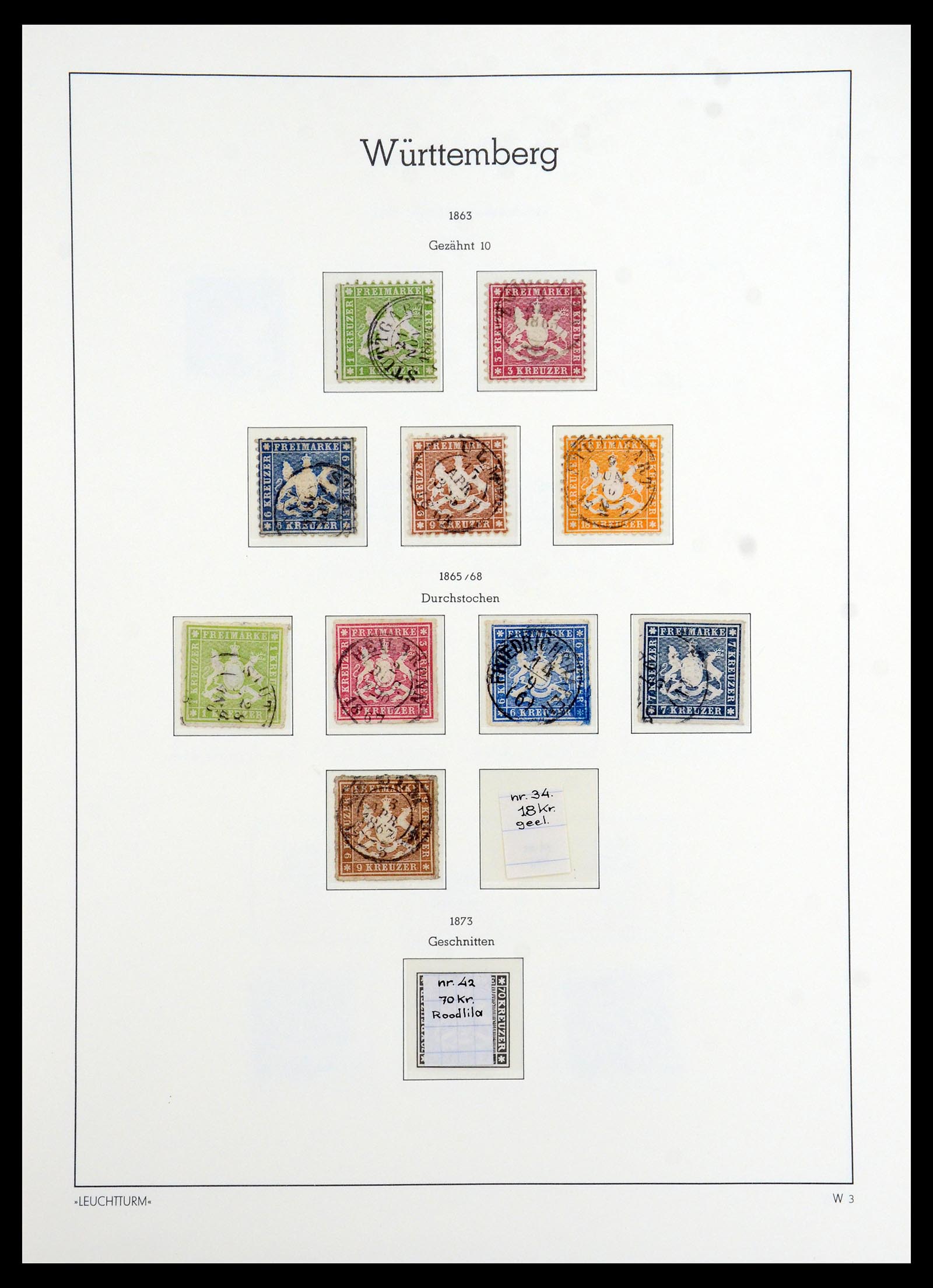 36502 003 - Postzegelverzameling 36502 Württemberg 1851-1920.