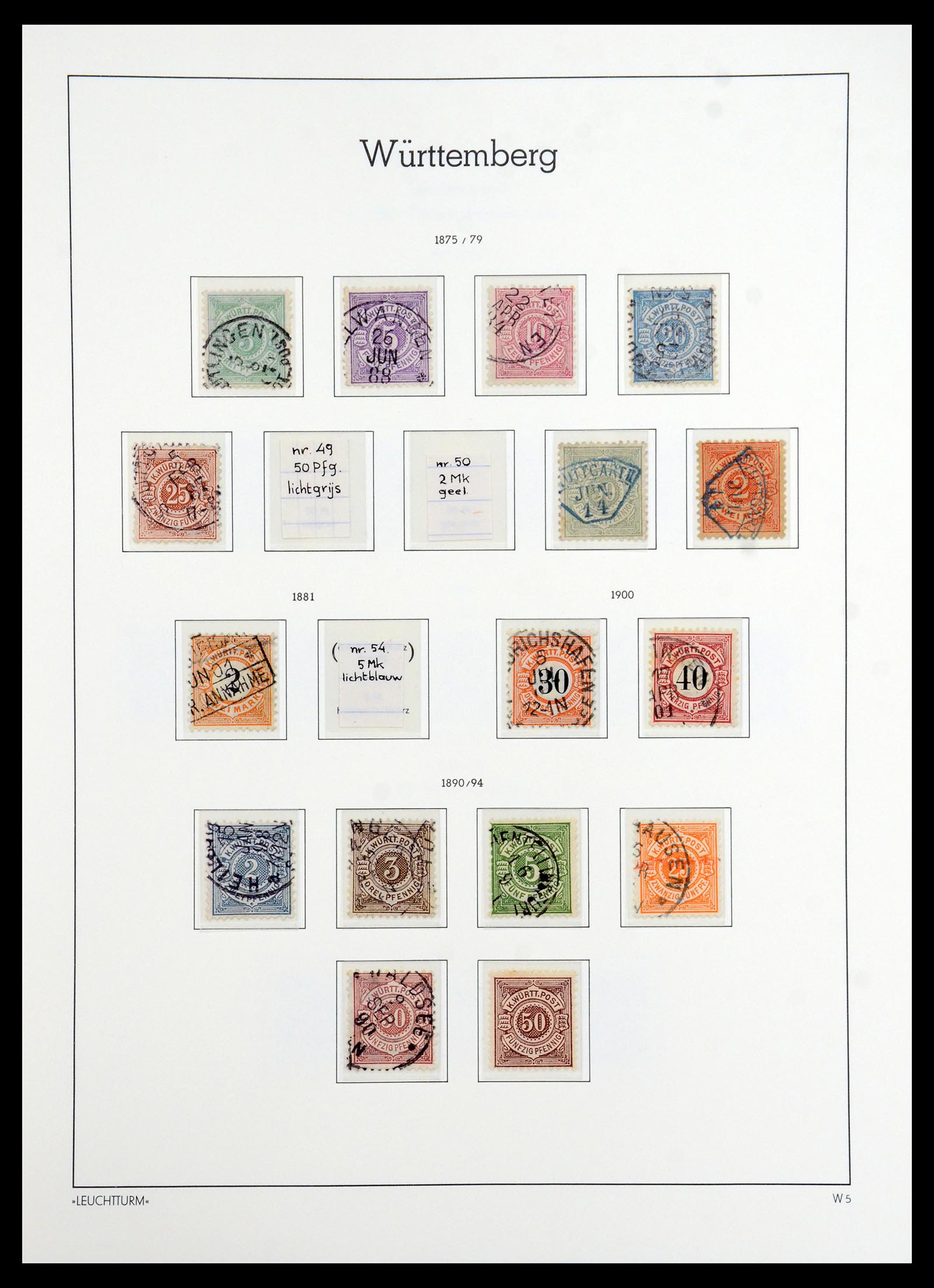 36502 006 - Postzegelverzameling 36502 Württemberg 1851-1920.
