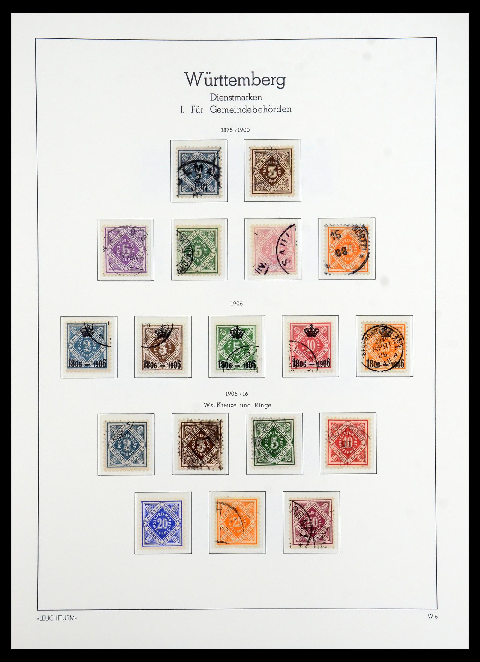 36502 007 - Postzegelverzameling 36502 Württemberg 1851-1920.