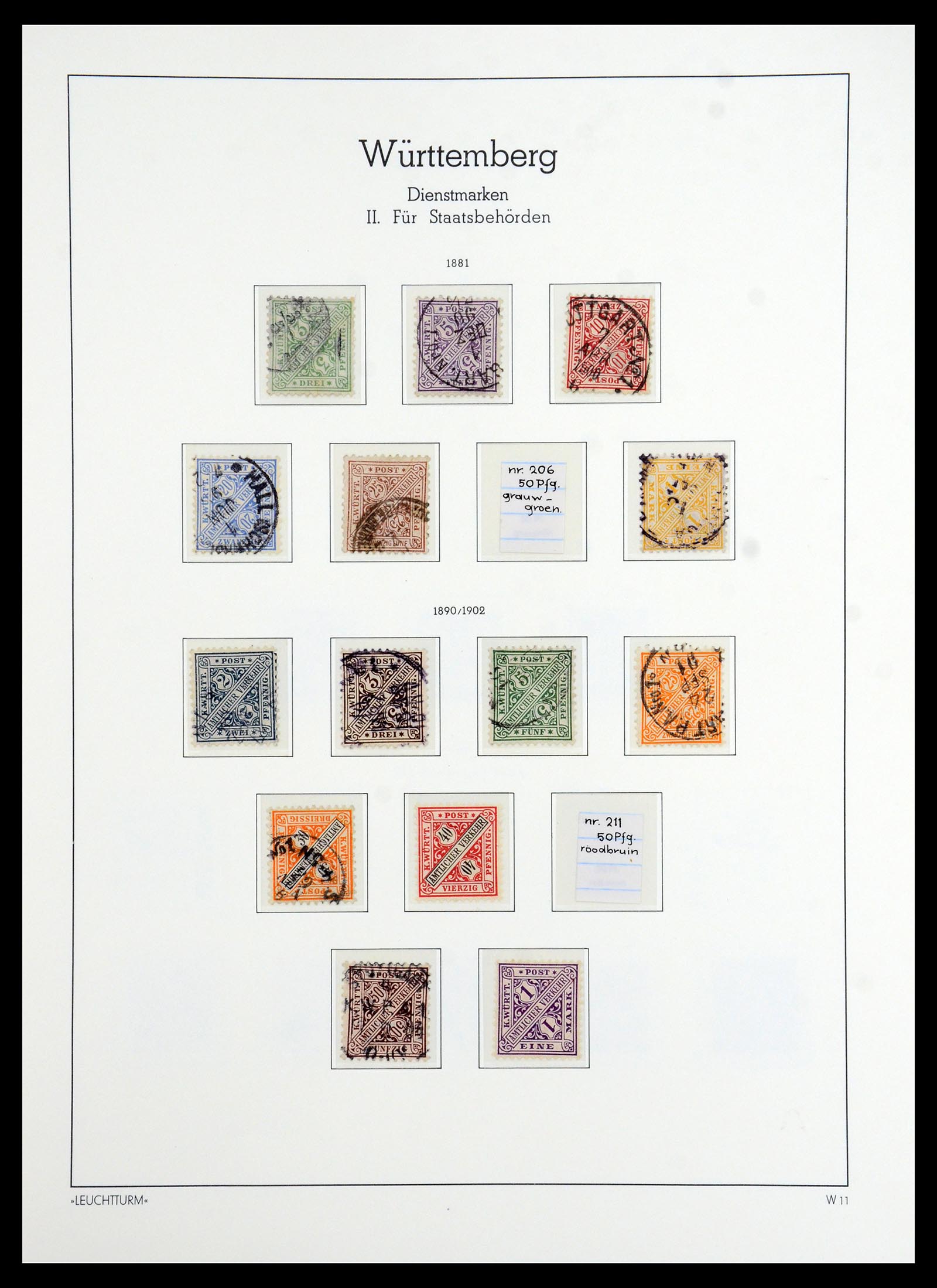 36502 013 - Postzegelverzameling 36502 Württemberg 1851-1920.