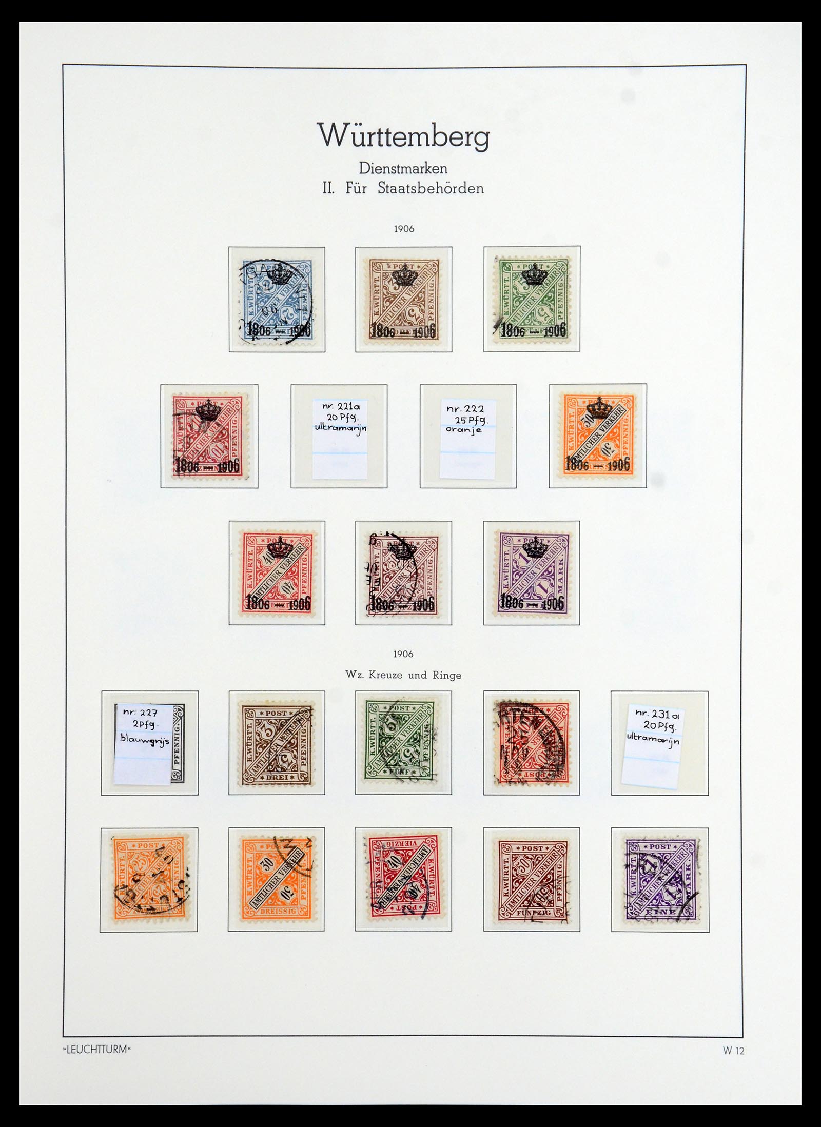 36502 014 - Postzegelverzameling 36502 Württemberg 1851-1920.