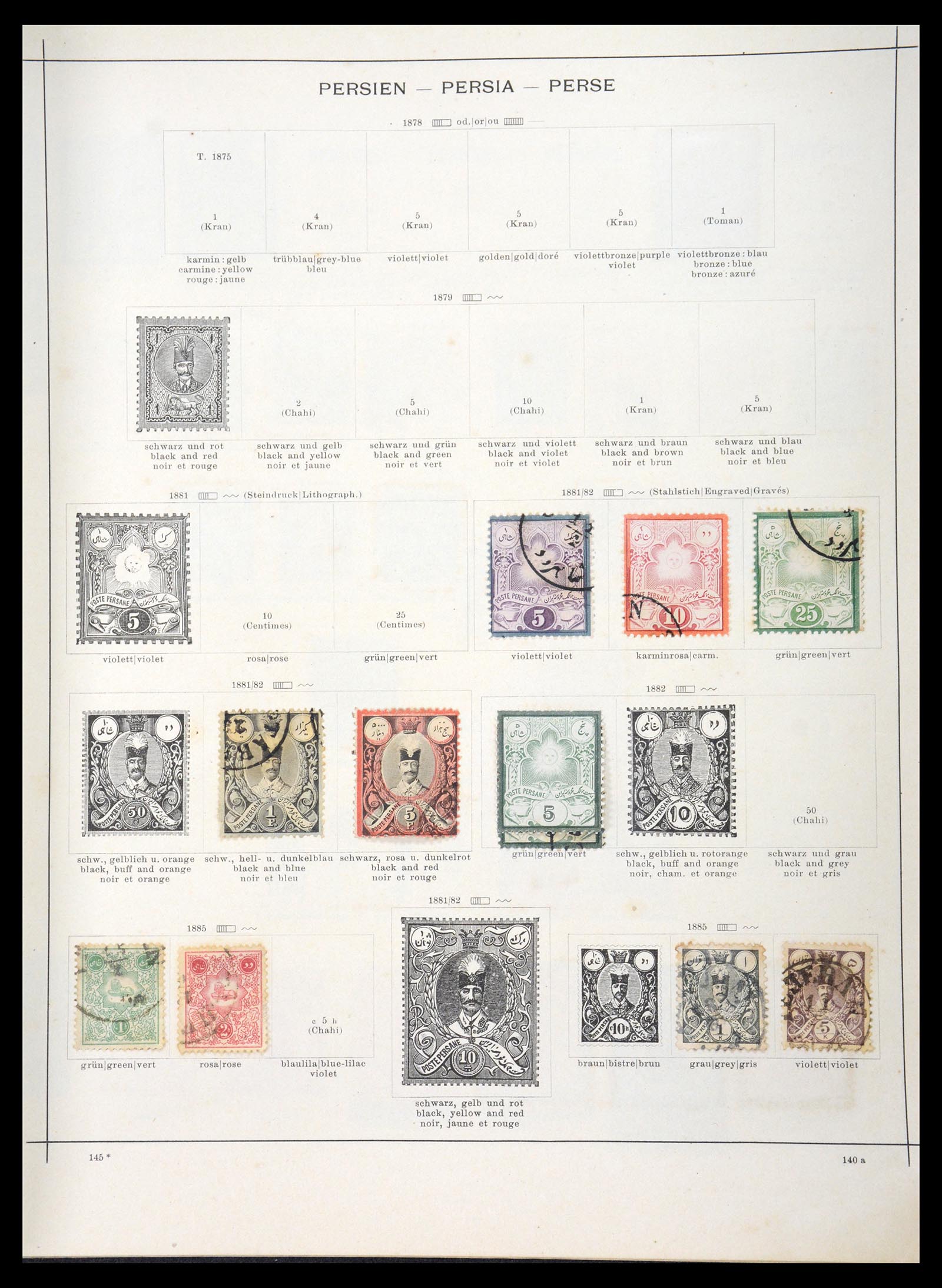 36503 002 - Postzegelverzameling 36503 Perzië 1876-1942.