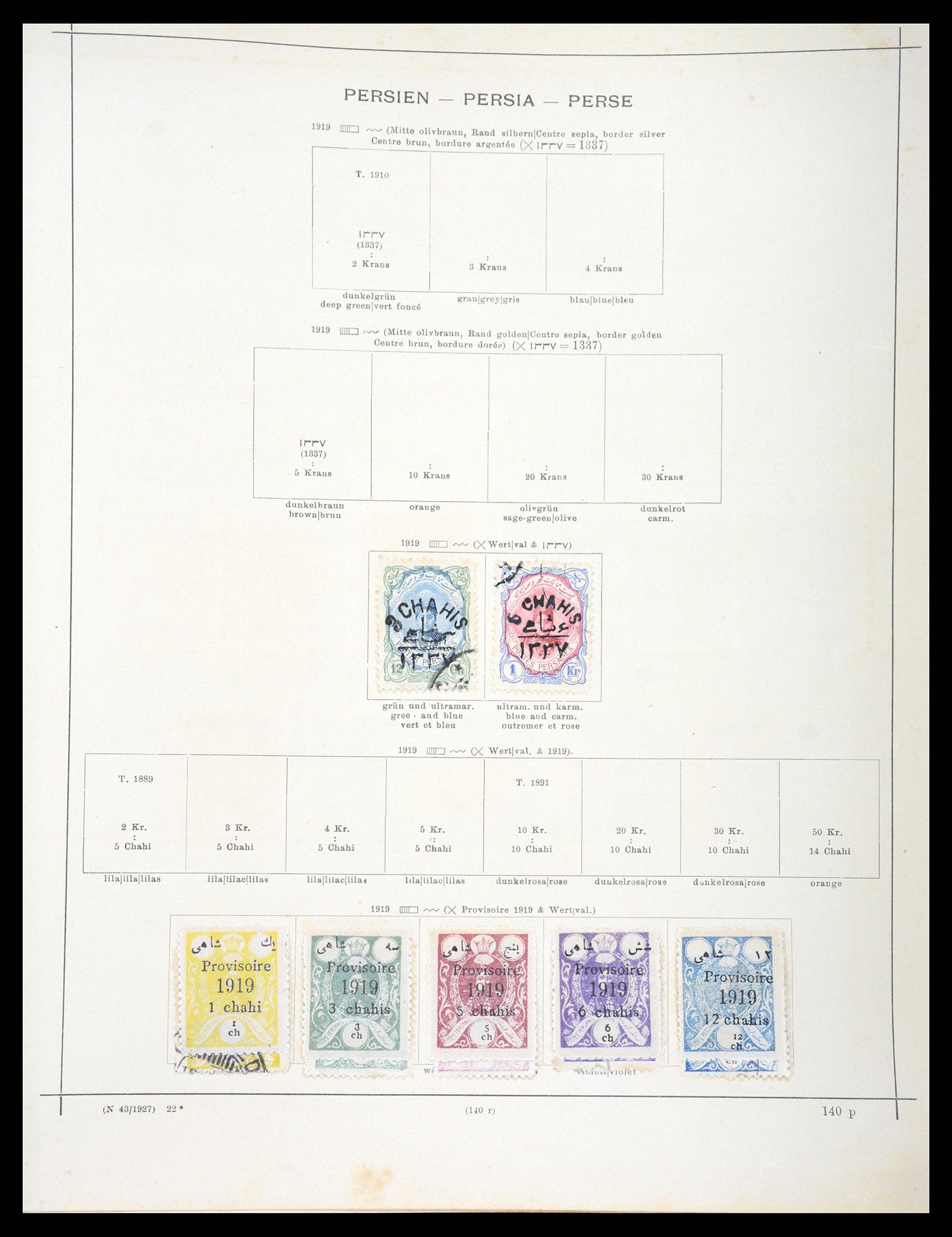 36503 022 - Postzegelverzameling 36503 Perzië 1876-1942.