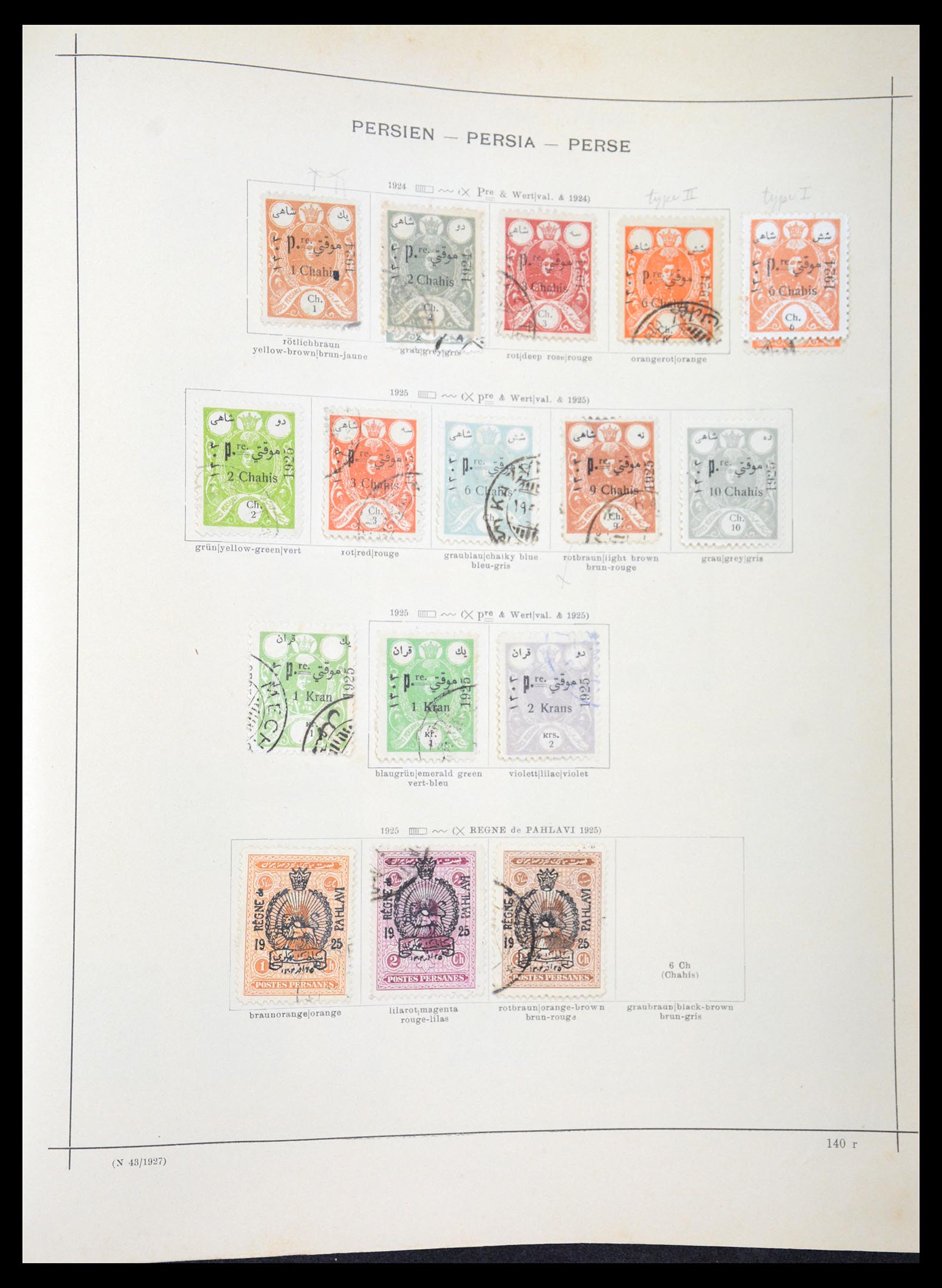 36503 024 - Postzegelverzameling 36503 Perzië 1876-1942.